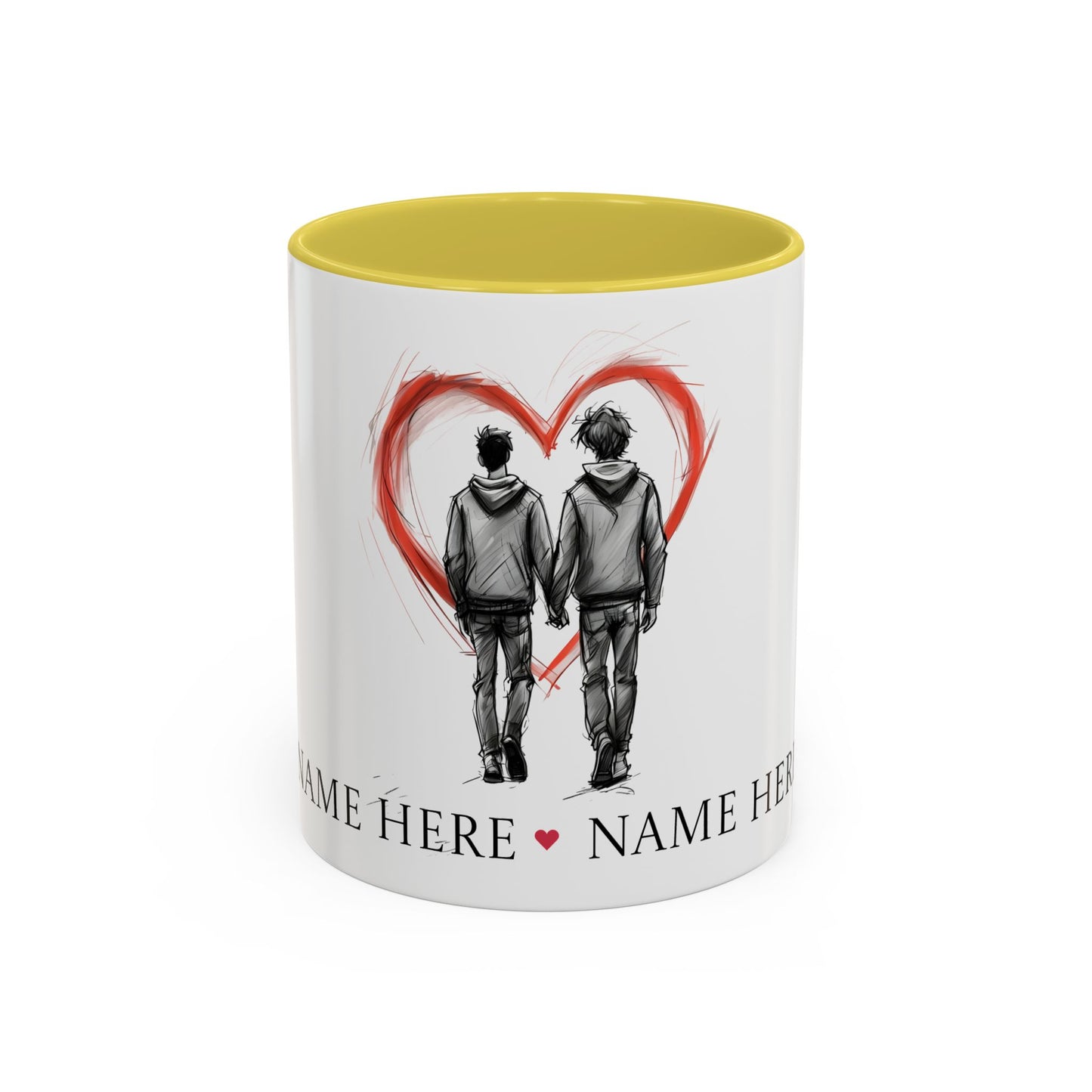 Personalized Gay Couple Coffee Mug, Custom LGBTQ Gift, Same Sex Wedding, Anniversary, Valentines Day Gift for Boyfriend or Husband