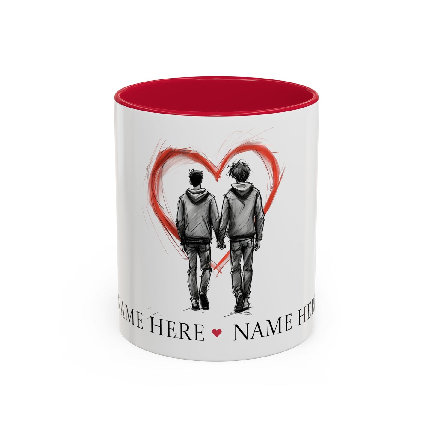 Personalized Gay Couple Coffee Mug, Custom LGBTQ Gift, Same Sex Wedding, Anniversary, Valentines Day Gift for Boyfriend or Husband