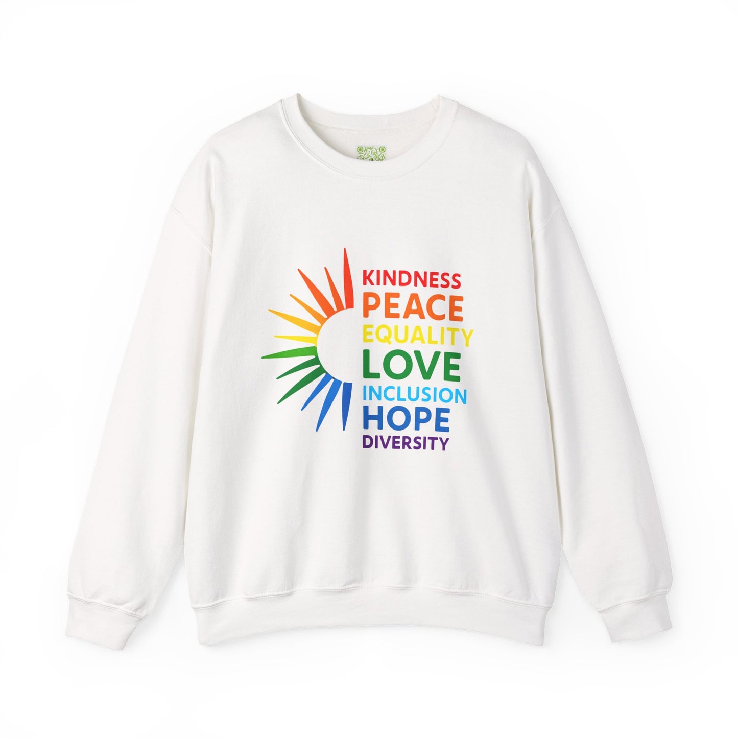 Pride Crewneck Sweatshirt, LGBTQ Sweatshirt, Kindness Peace Equality, Pride 2025, Pride Month Tee, Gay Rights, Inclusion Hope Diversity