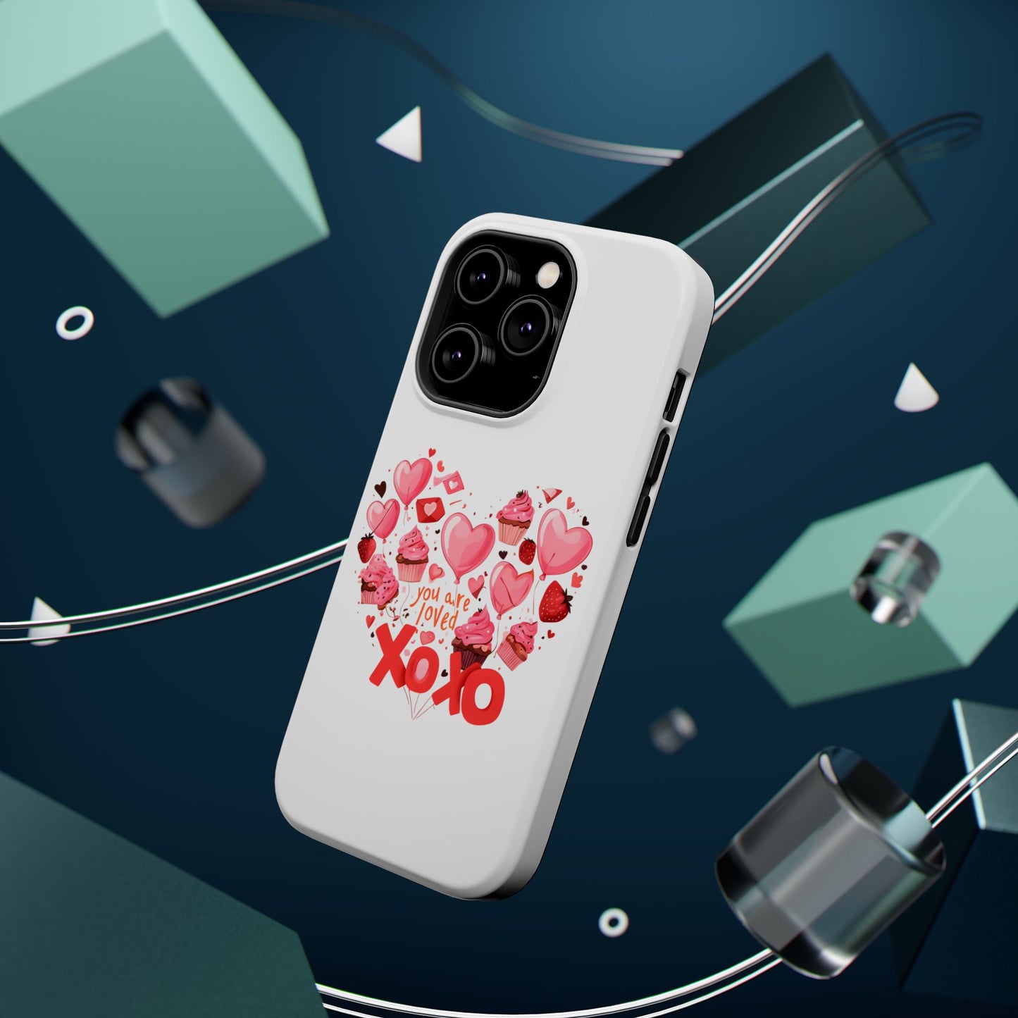 Valentine's Day Magnetic Tough Cases, Cute Phone Cover, Gift for Her, Love Heart Design, Personalizable Tech Accessory