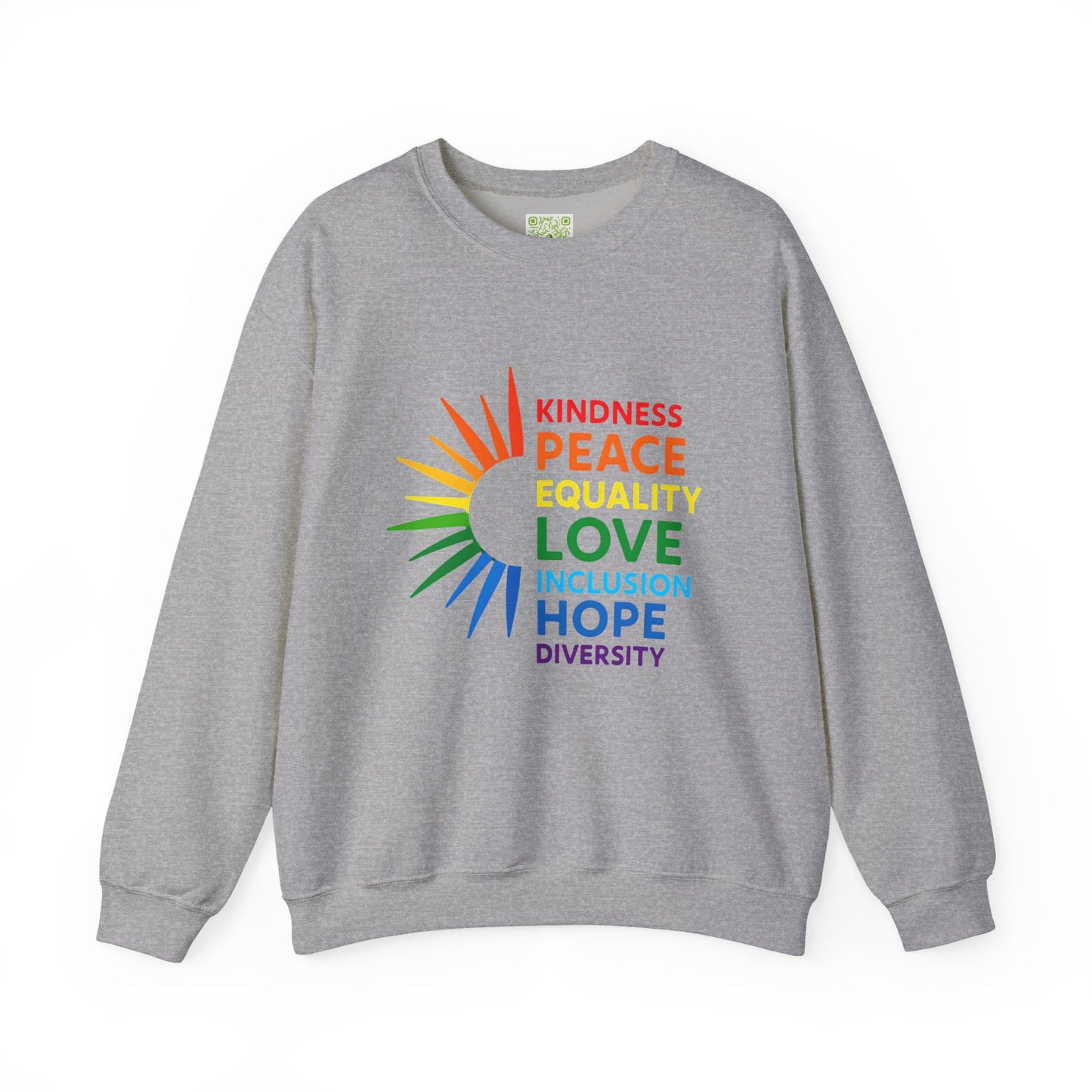 Pride Crewneck Sweatshirt, LGBTQ Sweatshirt, Kindness Peace Equality, Pride 2025, Pride Month Tee, Gay Rights, Inclusion Hope Diversity