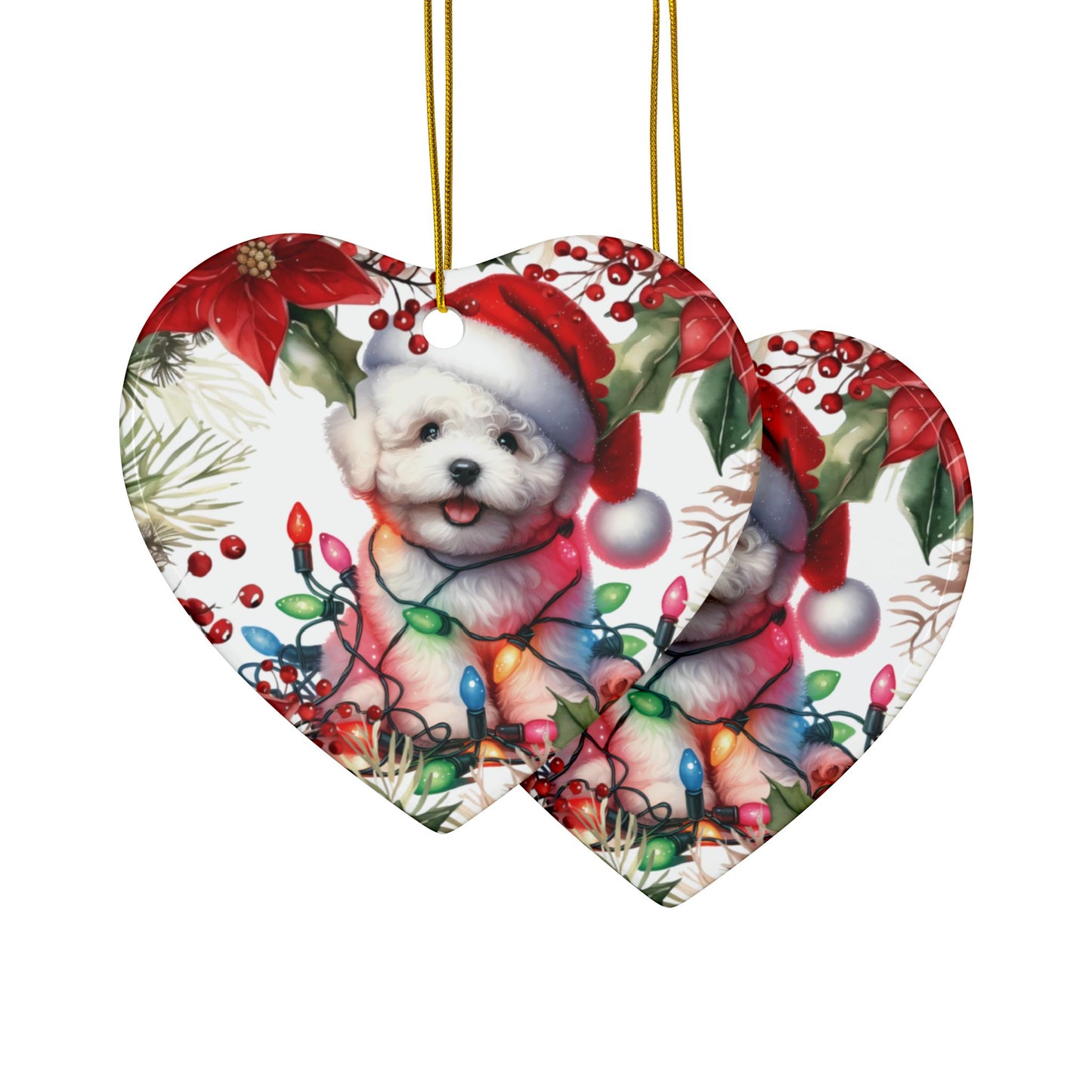 Bichon Puppy Holiday Ornament, Bichon Frise Dog Decoration, Bichon Frise Gift, Bichon Puppies Keepsake
