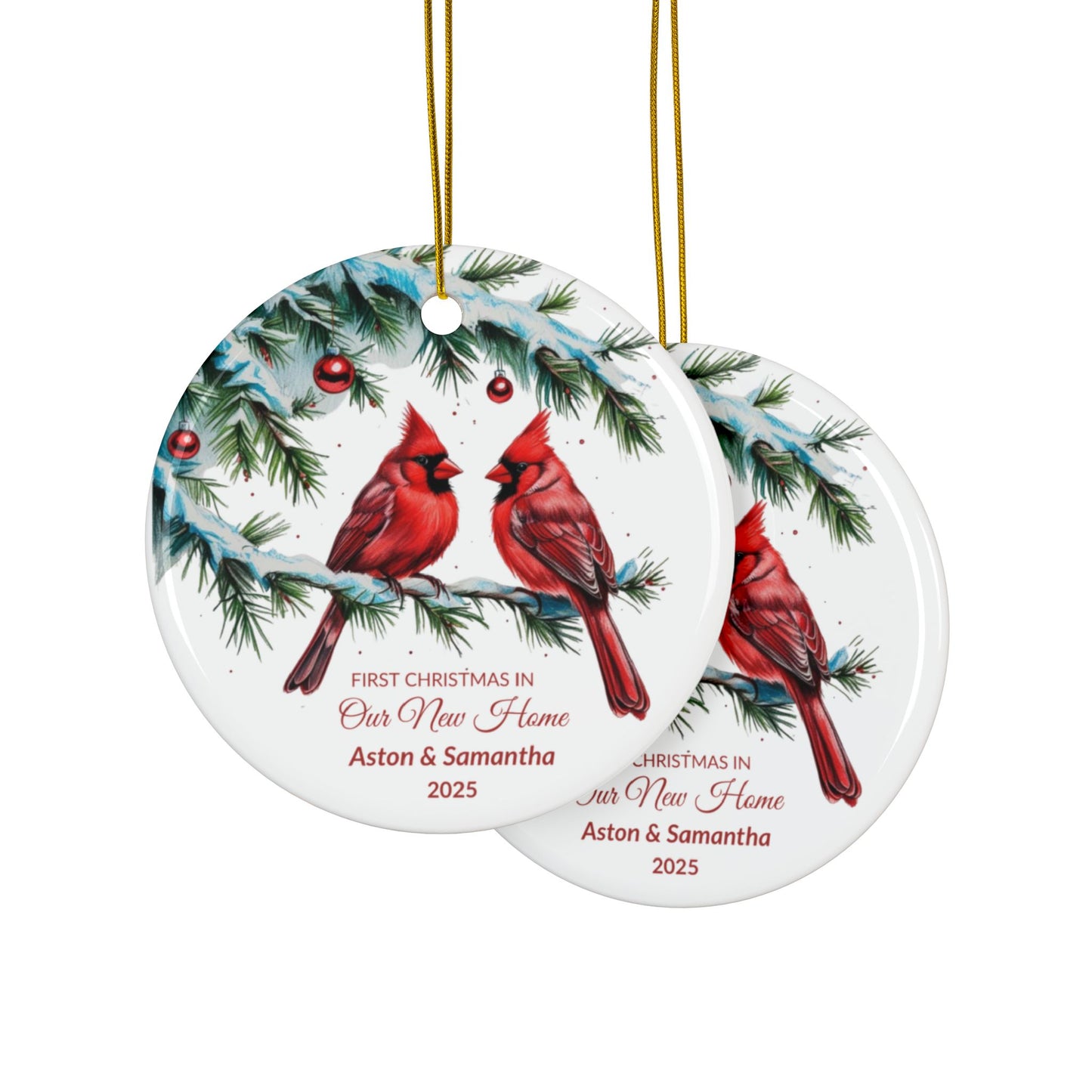 Personalized New Home Ornament – Red Cardinal First Christmas Keepsake – Our First House Realtor Closing Gift, 2025 Holiday Decor