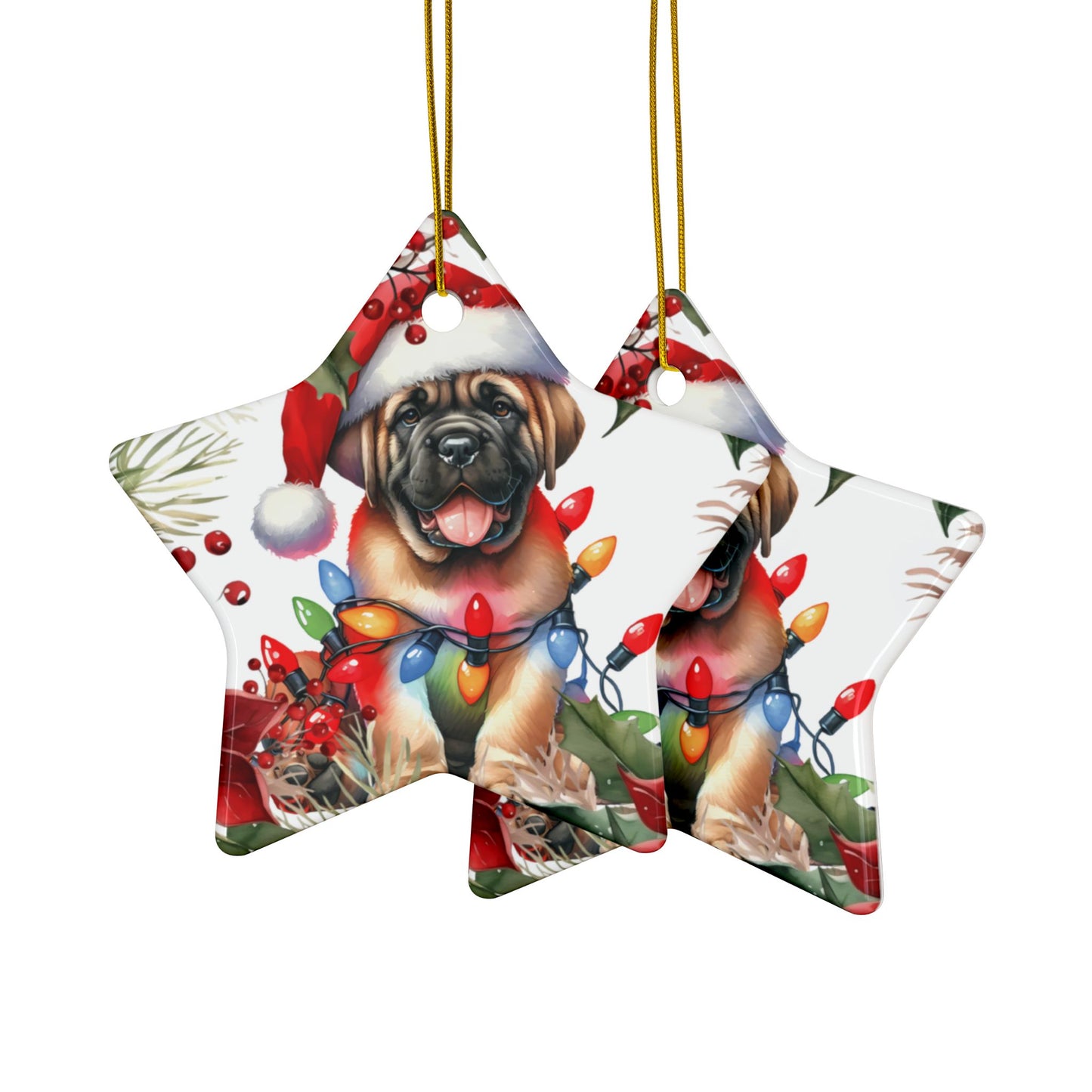 English Mastiff Holiday Ornaments, Mastiff Dog Christmas Ornament, Custom Dog Ornament, Gifts for Dog Lovers