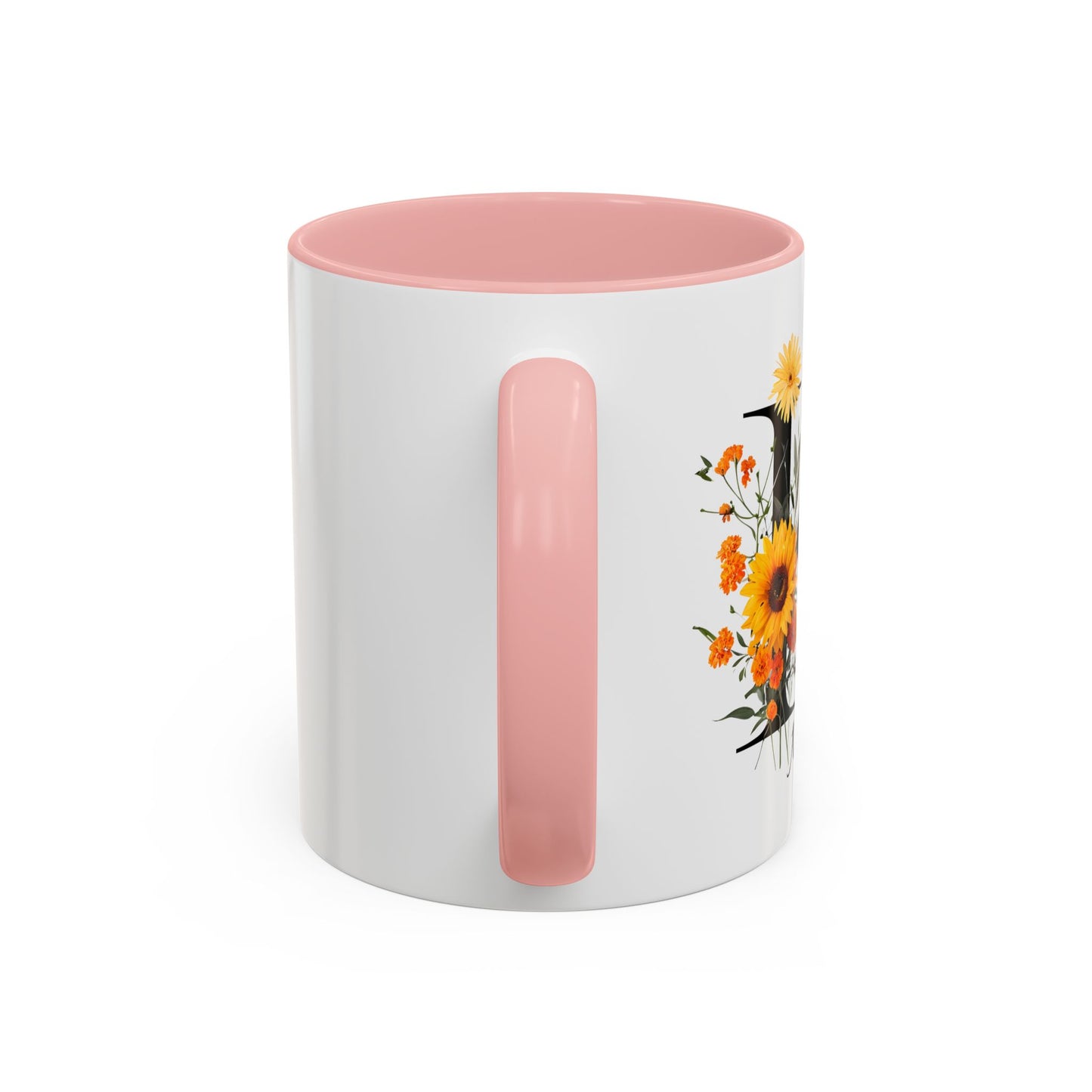 Personalized Floral Monogram - Letter K - Elegant Accent Coffee Mug – Personalized Mothers Day Gift