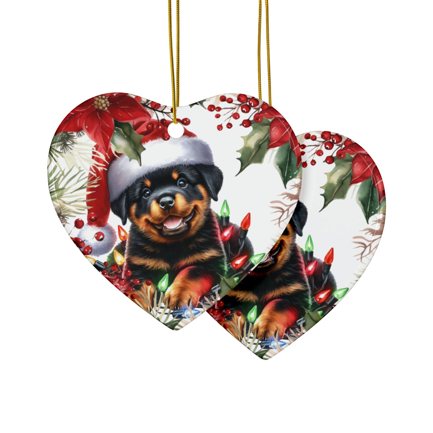 Rottweiler Holiday Ornament, Rottweiler Owner Gift, Christmas Ornament, Custom Dog Ornament, Rottie Decoration