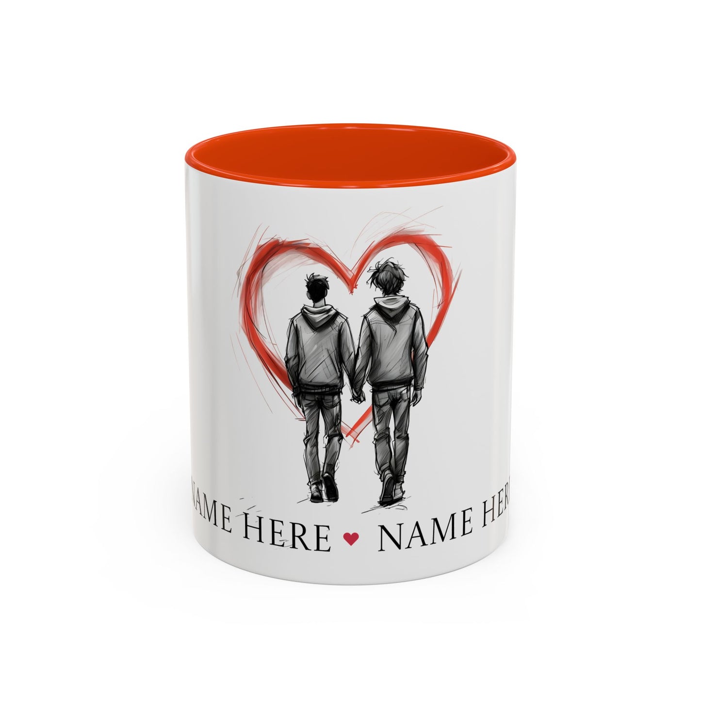 Personalized Gay Couple Coffee Mug, Custom LGBTQ Gift, Same Sex Wedding, Anniversary, Valentines Day Gift for Boyfriend or Husband