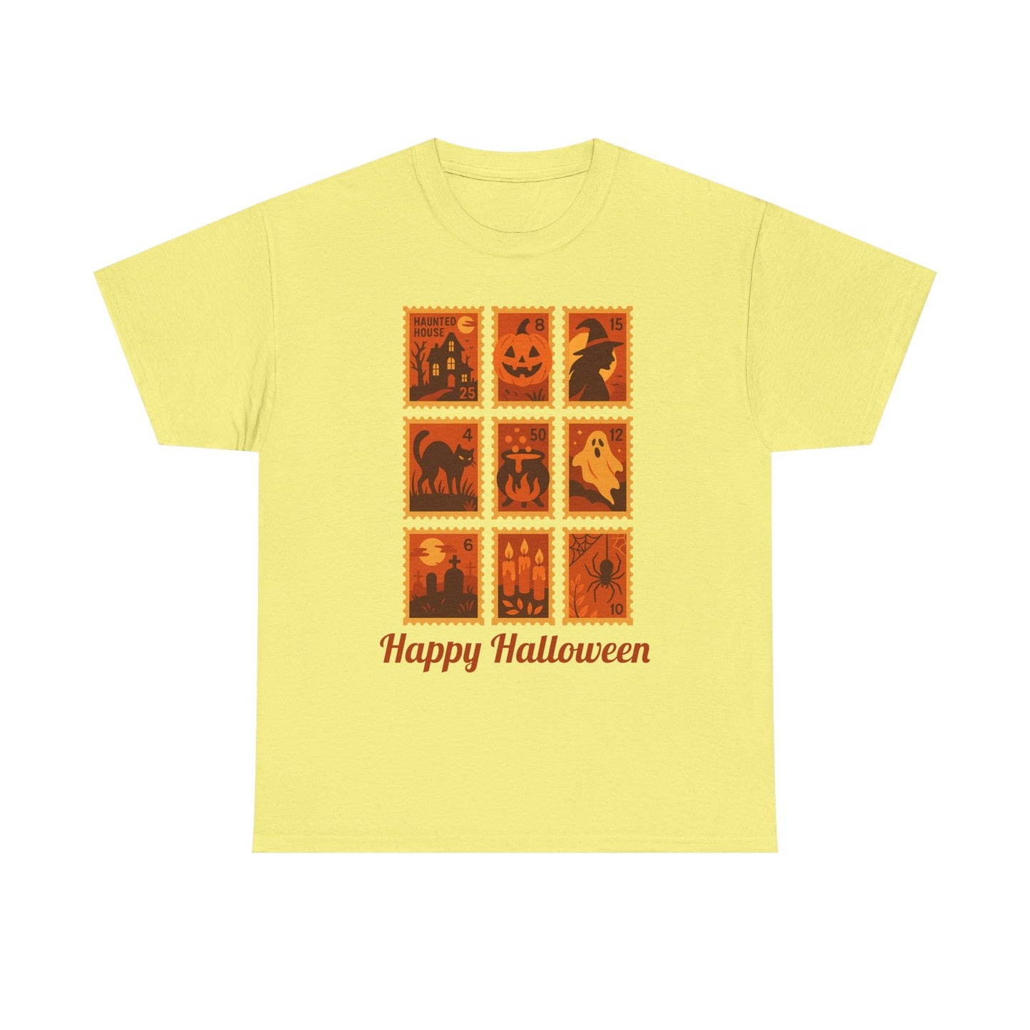 Halloween Postage Stamp Tee, Halloween Stamps Shirt, Stamp T-shirt, Spooky Halloween Tshirt, Gift For Her, Fall Fashion