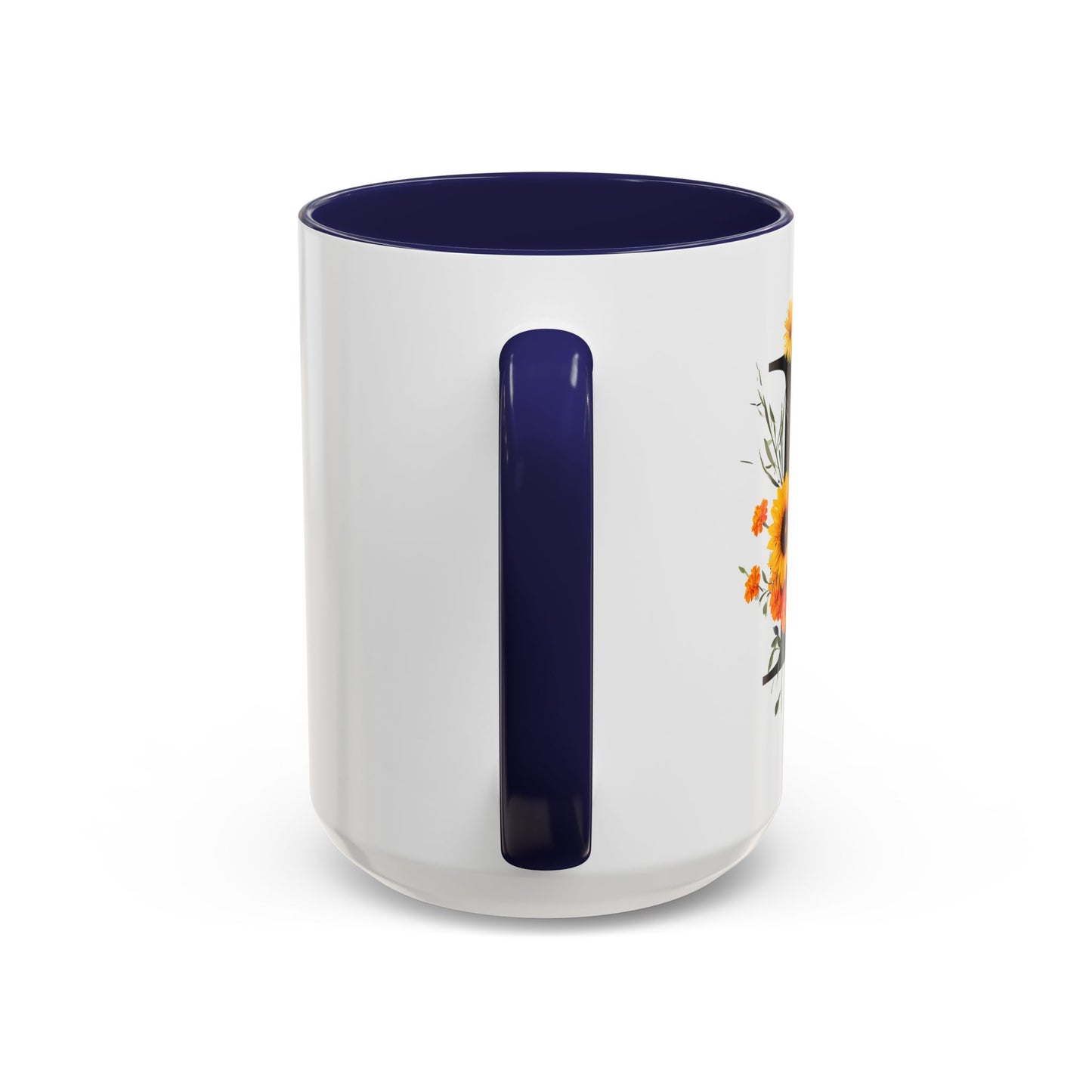 Personalized Floral Monogram - Letter L - Elegant Accent Coffee Mug – Personalized Mothers Day Gift