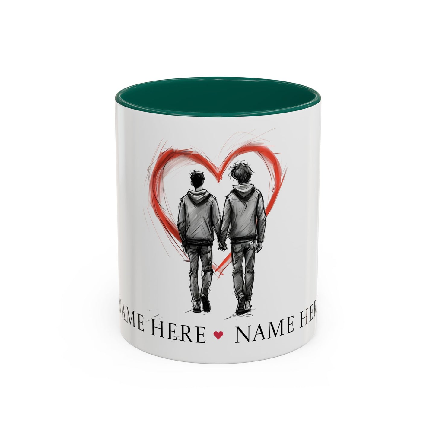 Personalized Gay Couple Coffee Mug, Custom LGBTQ Gift, Same Sex Wedding, Anniversary, Valentines Day Gift for Boyfriend or Husband