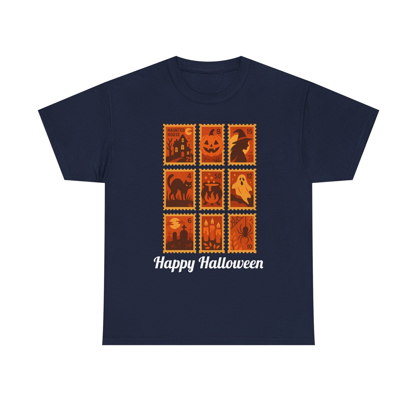 Halloween Postage Stamp Tee, Halloween Stamps Shirt, Stamp T-shirt, Spooky Halloween Tshirt, Gift For Her, Fall Fashion