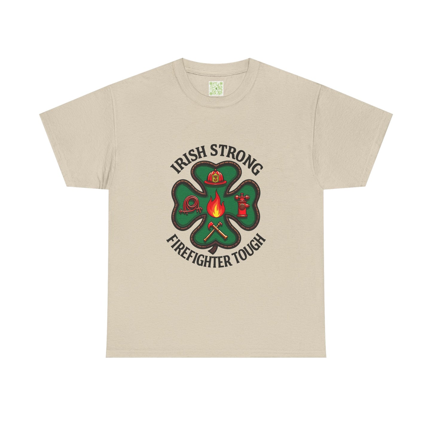 Irish Strong Firefighter Tough Unisex Heavy Cotton Tee, St. Patrick's Day Gift, Firefighter Apparel, Irish Pride Shirt, Unisex Tee
