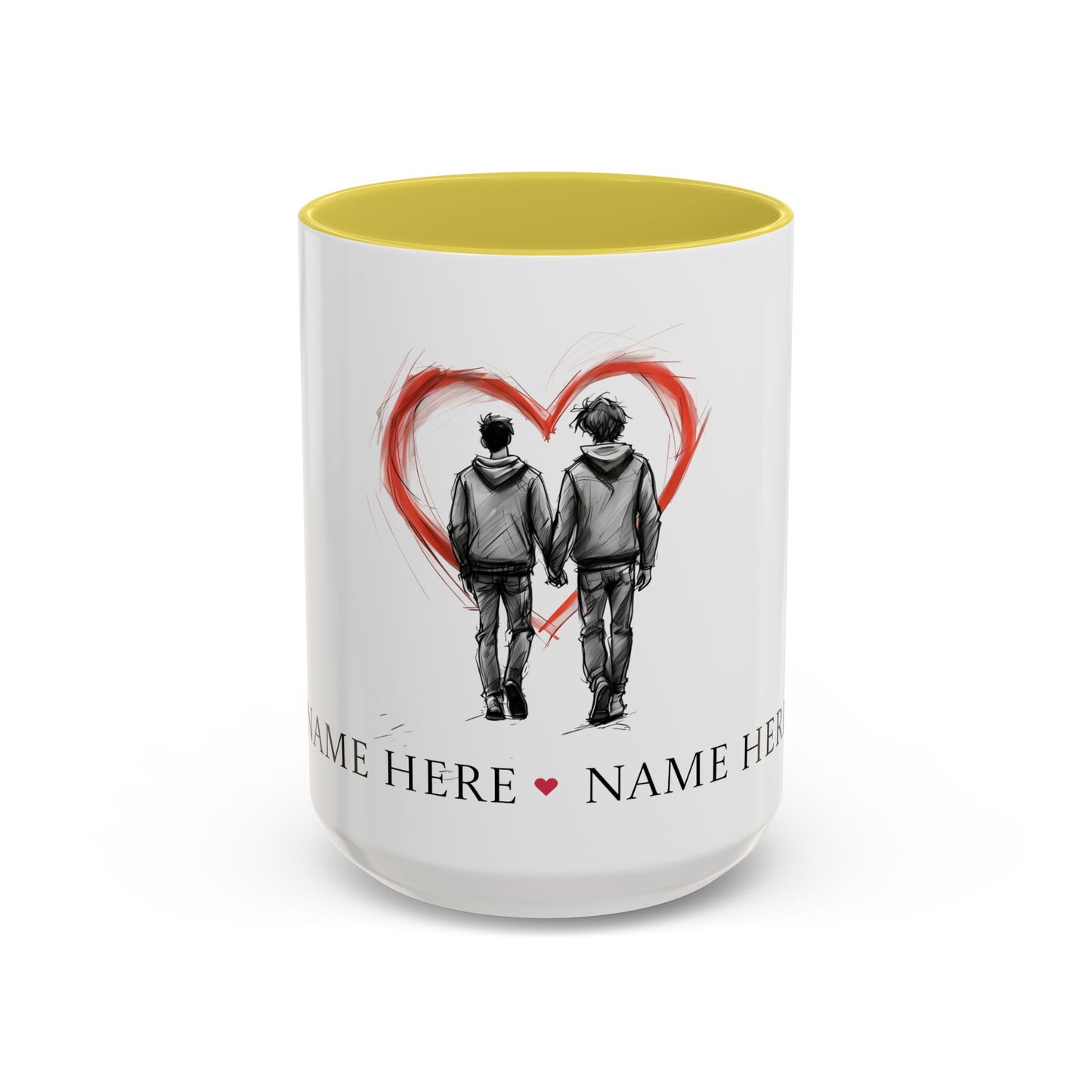 Personalized Gay Couple Coffee Mug, Custom LGBTQ Gift, Same Sex Wedding, Anniversary, Valentines Day Gift for Boyfriend or Husband