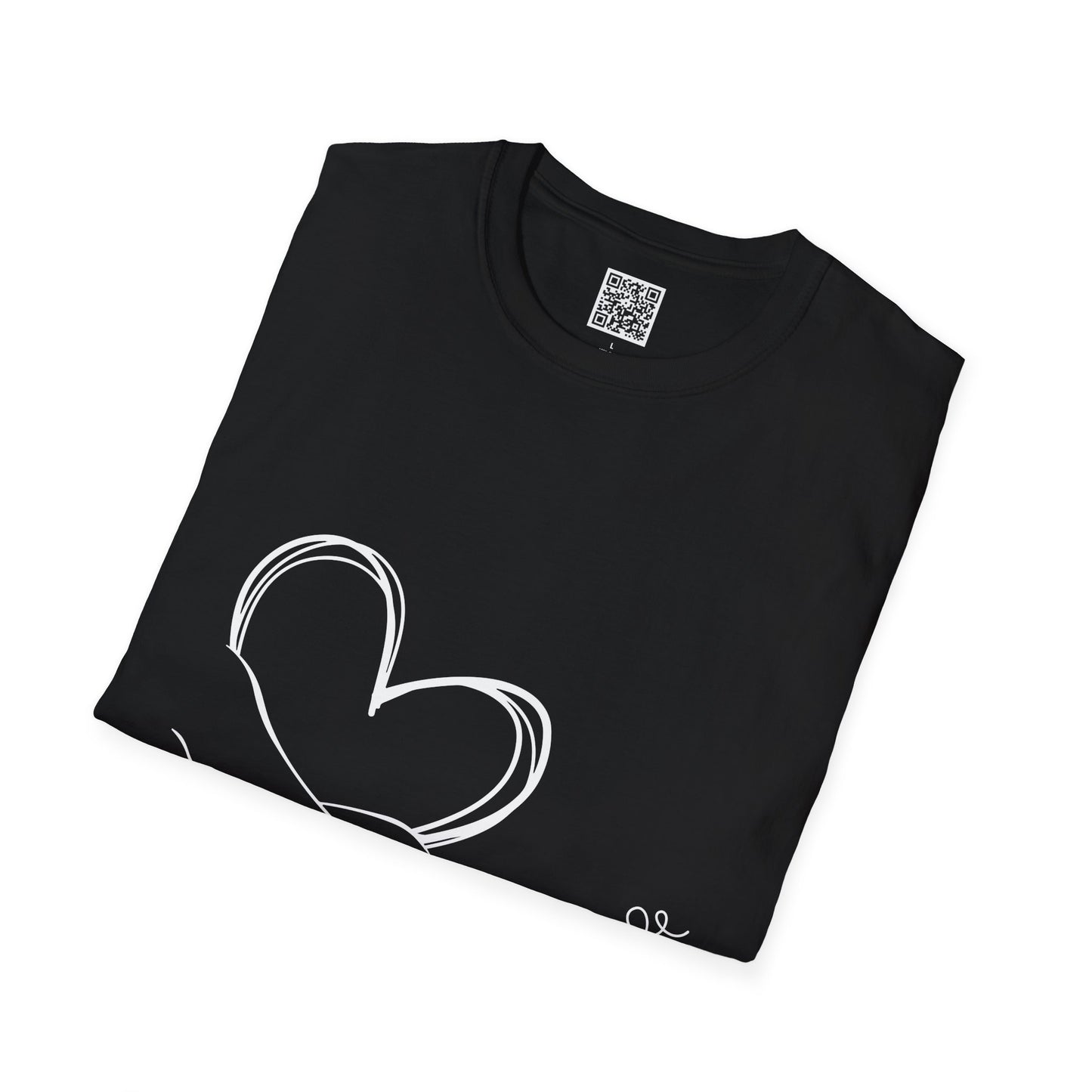 Paw in Hand Love Unisex Softstyle T-Shirt - Hand-Drawn Love Design