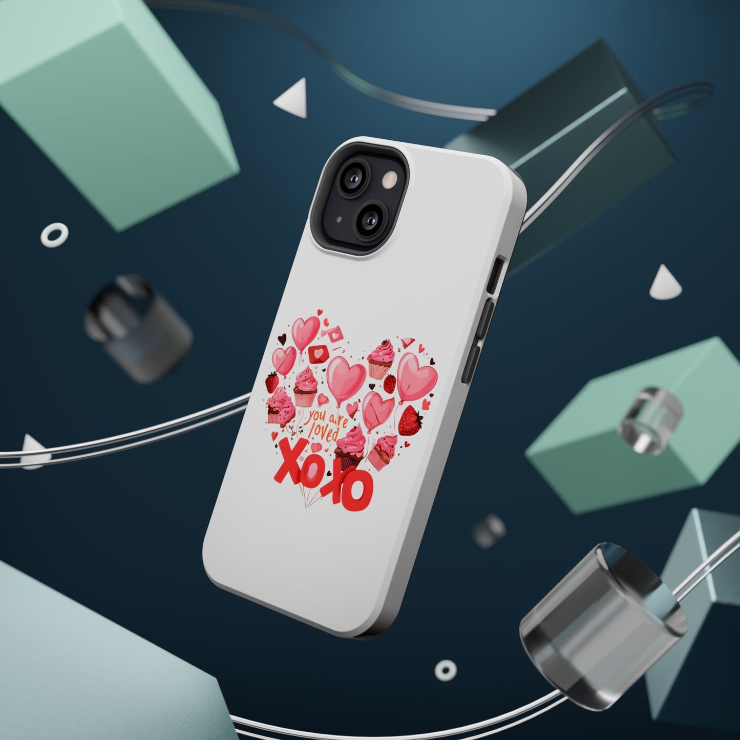 Valentine's Day Magnetic Tough Cases, Cute Phone Cover, Gift for Her, Love Heart Design, Personalizable Tech Accessory