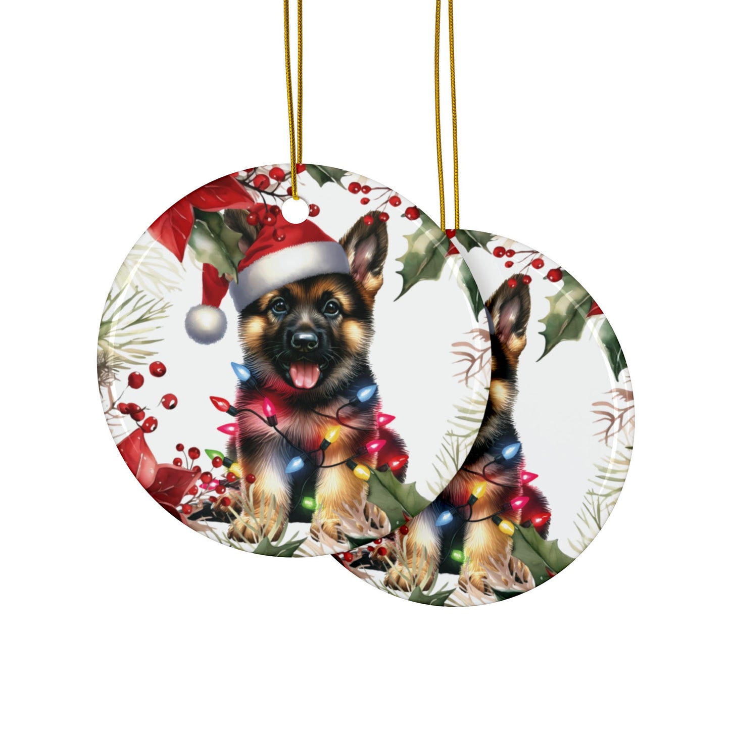 German Shepherd Holiday Ornament, German Shepherd Mom Gift, Dog Ornament, Gifts for Dog Lovers, Dog Memorial Gift