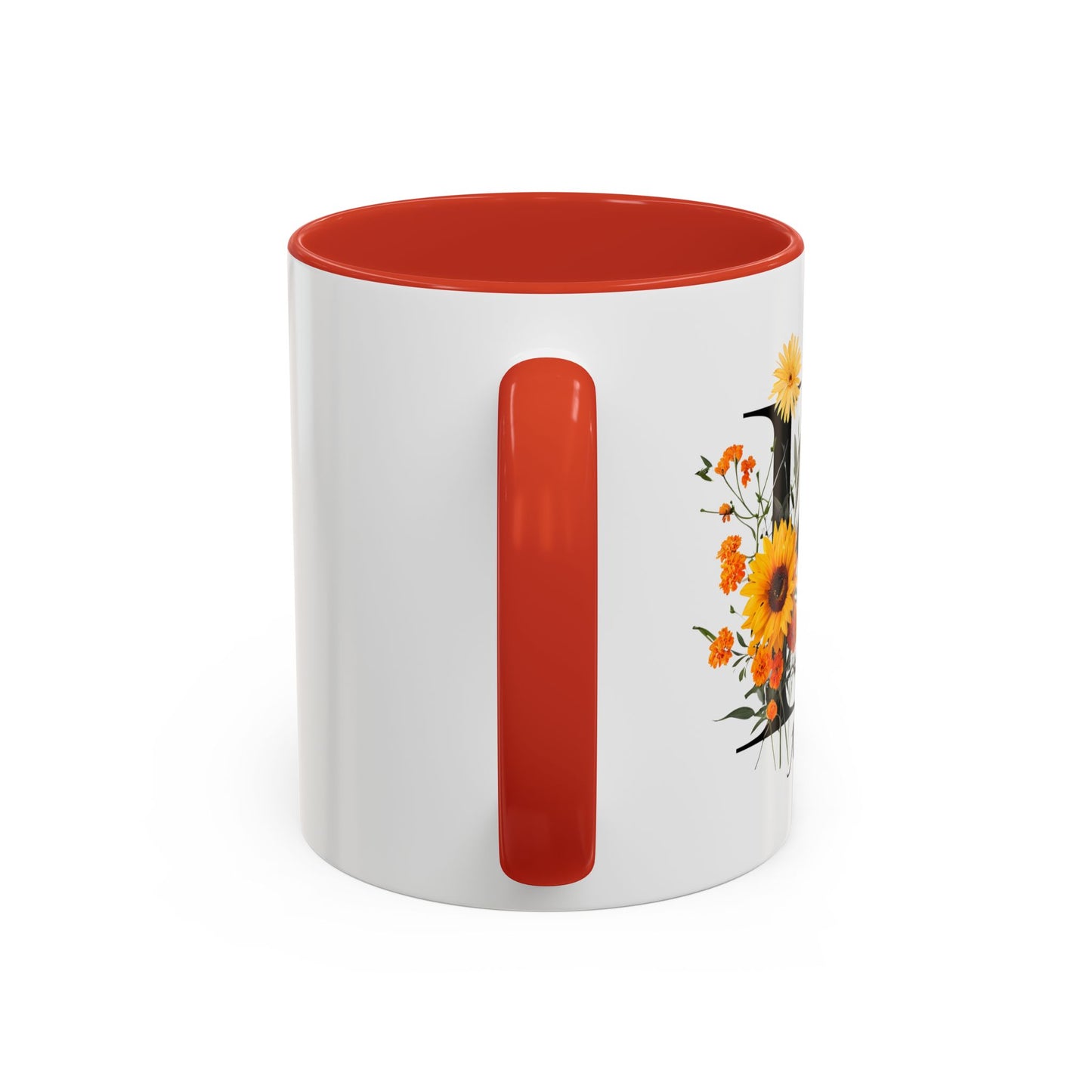 Personalized Floral Monogram - Letter K - Elegant Accent Coffee Mug – Personalized Mothers Day Gift