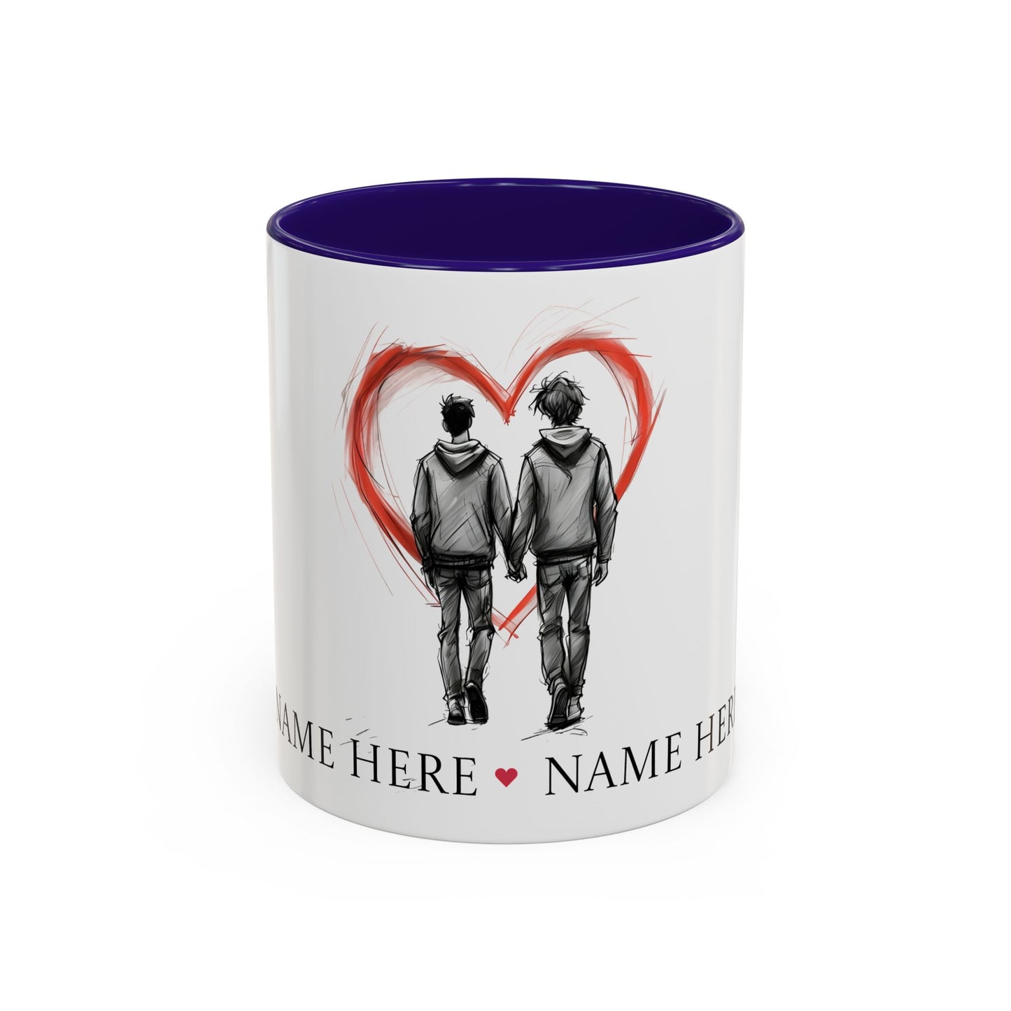 Personalized Gay Couple Coffee Mug, Custom LGBTQ Gift, Same Sex Wedding, Anniversary, Valentines Day Gift for Boyfriend or Husband