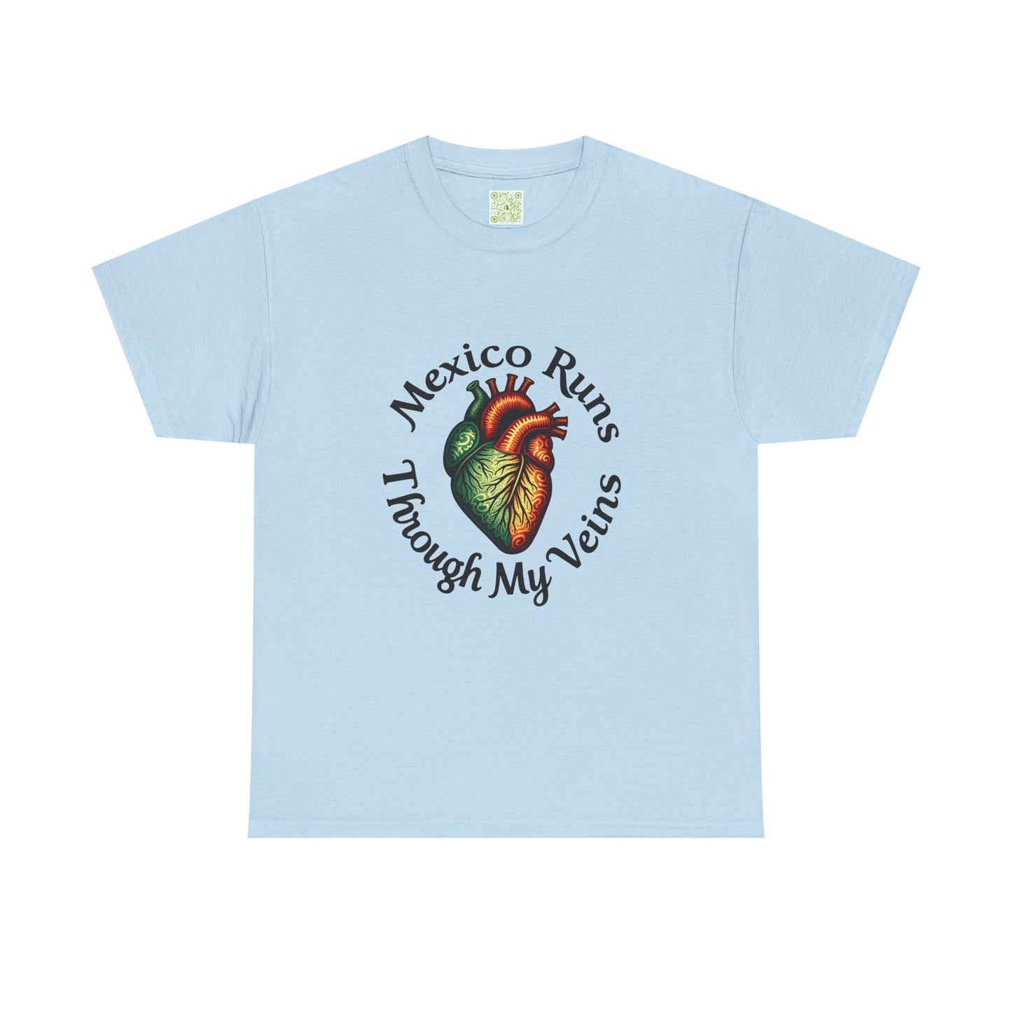 Viva La Vida Mexico Unisex Tee, Mexico Runs Through My Veins, Gift for Mexicans, Heart Design Tee, Celebratory Apparel, Mexican Pride