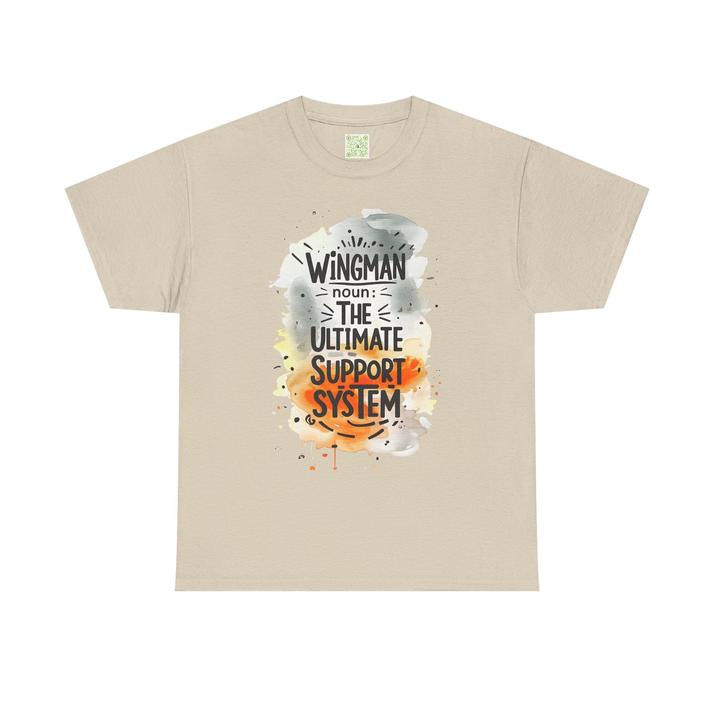 Wingman Ultimate Support System Unisex Heavy Cotton Tee | Fun Quote Shirt for Guys | Casual Wear Gift for Him | Perfect Buddy Gift