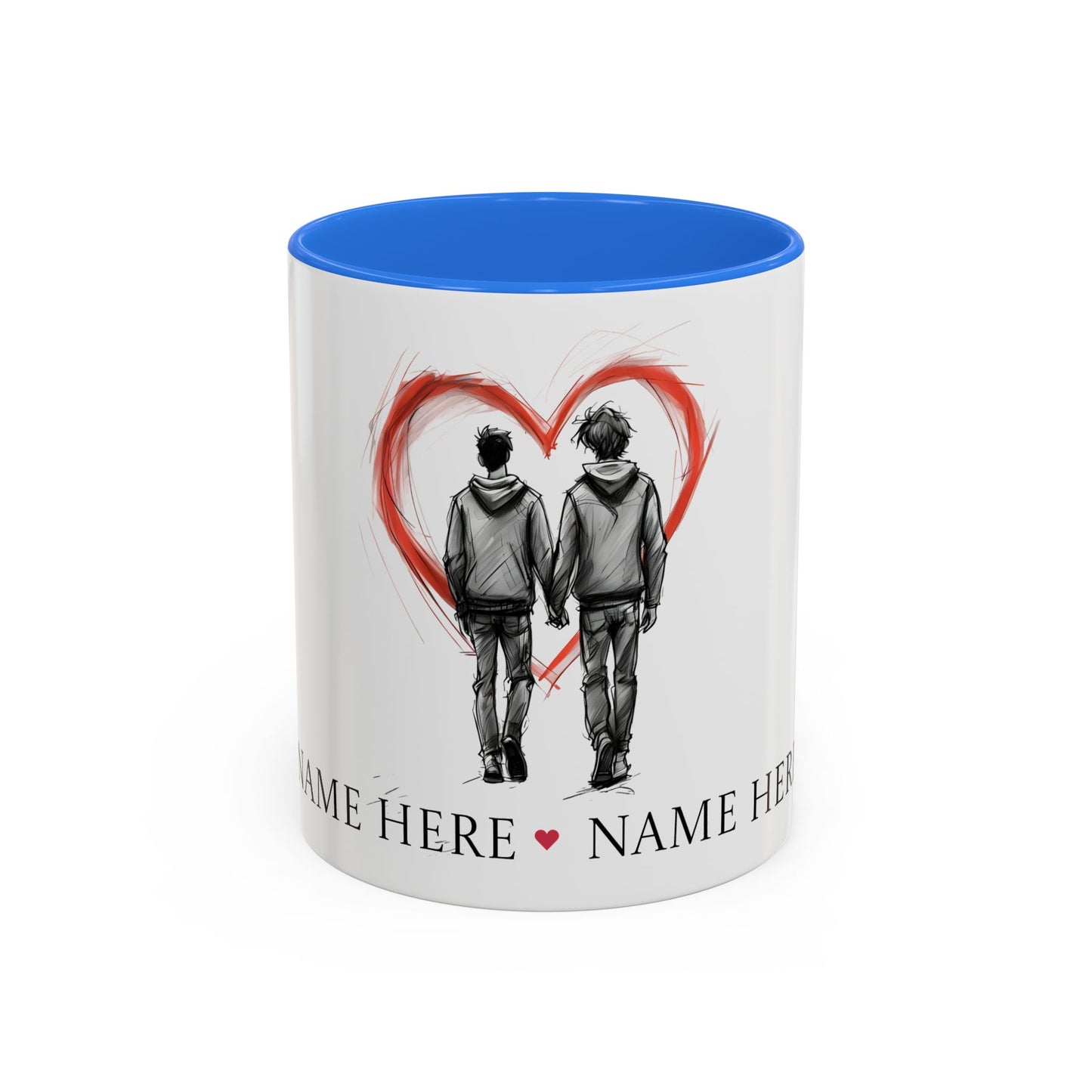 Personalized Gay Couple Coffee Mug, Custom LGBTQ Gift, Same Sex Wedding, Anniversary, Valentines Day Gift for Boyfriend or Husband