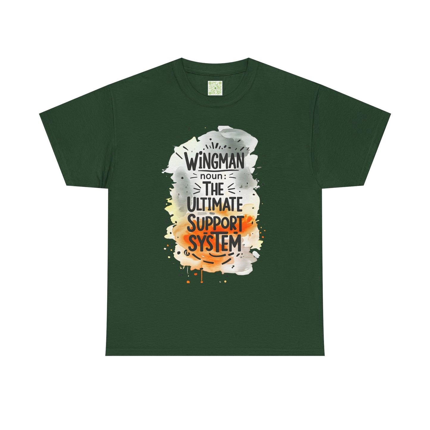 Wingman Ultimate Support System Unisex Heavy Cotton Tee | Fun Quote Shirt for Guys | Casual Wear Gift for Him | Perfect Buddy Gift