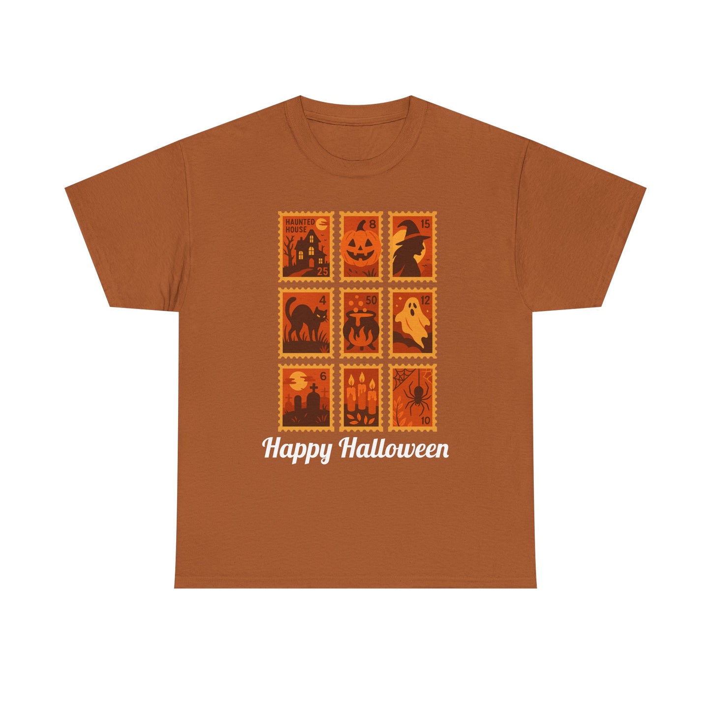 Halloween Postage Stamp Tee, Halloween Stamps Shirt, Stamp T-shirt, Spooky Halloween Tshirt, Gift For Her, Fall Fashion