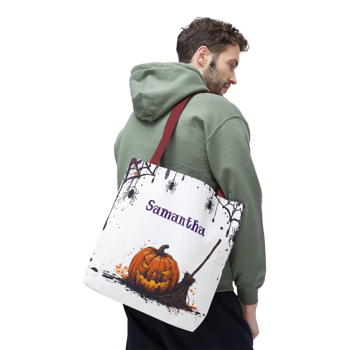 Custom Kids Halloween Trick or Treat Bag – Personalized Pumpkin Candy Tote Sack – Children’s Halloween Gift, Reusable Candy Bag