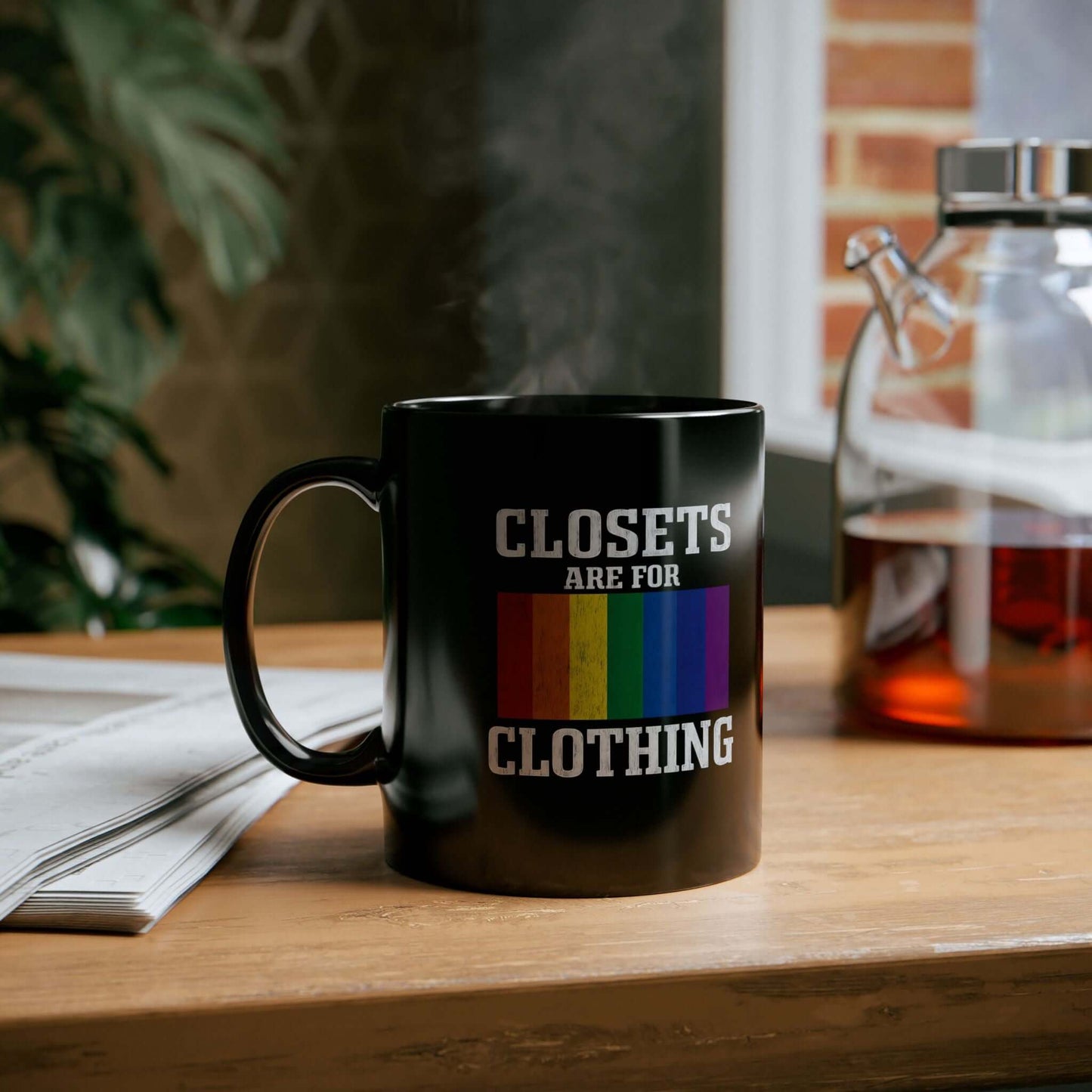 LGBTQ+ Pride Mug "Closets Are for Clothing", Pridemonth Mug, Gay Mug, Bisexual Mug, Queer Mug, Lesbian Pride Mug, Trans Mug, 11oz & 15oz