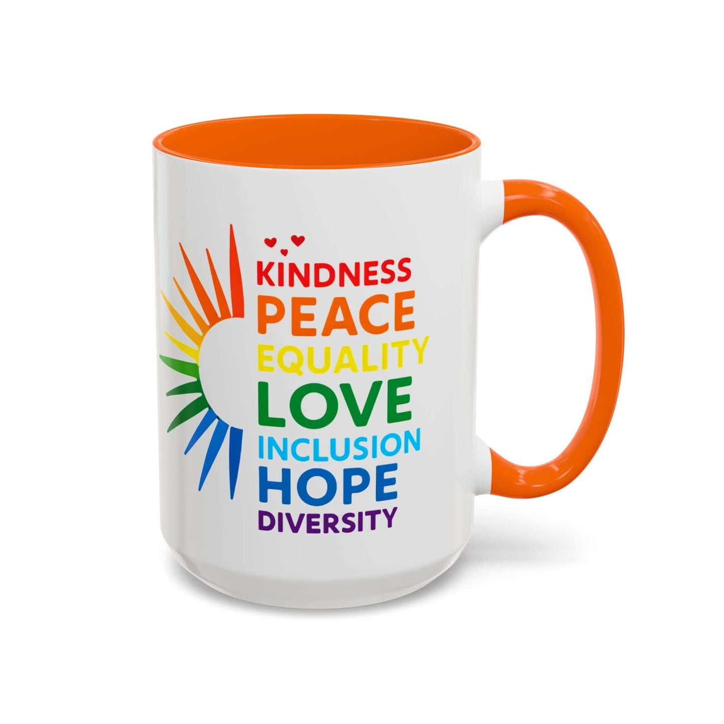Colorful Affirmation Coffee Mug, Pride Month Mug, Kindness Love Peace, LGBT Mug, Gay Mug, Equal Rights Mug