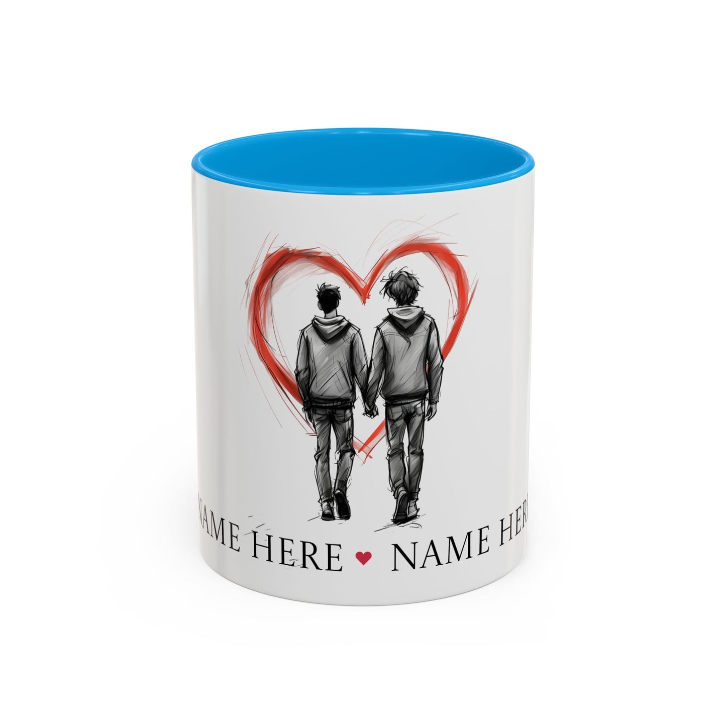 Personalized Gay Couple Coffee Mug, Custom LGBTQ Gift, Same Sex Wedding, Anniversary, Valentines Day Gift for Boyfriend or Husband