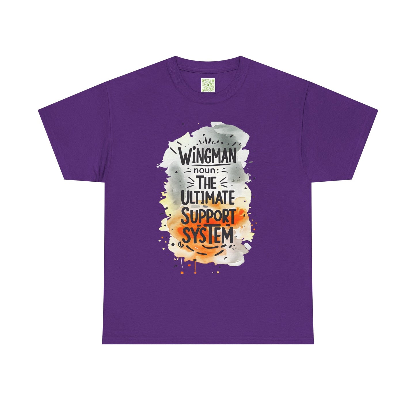 Wingman Ultimate Support System Unisex Heavy Cotton Tee | Fun Quote Shirt for Guys | Casual Wear Gift for Him | Perfect Buddy Gift