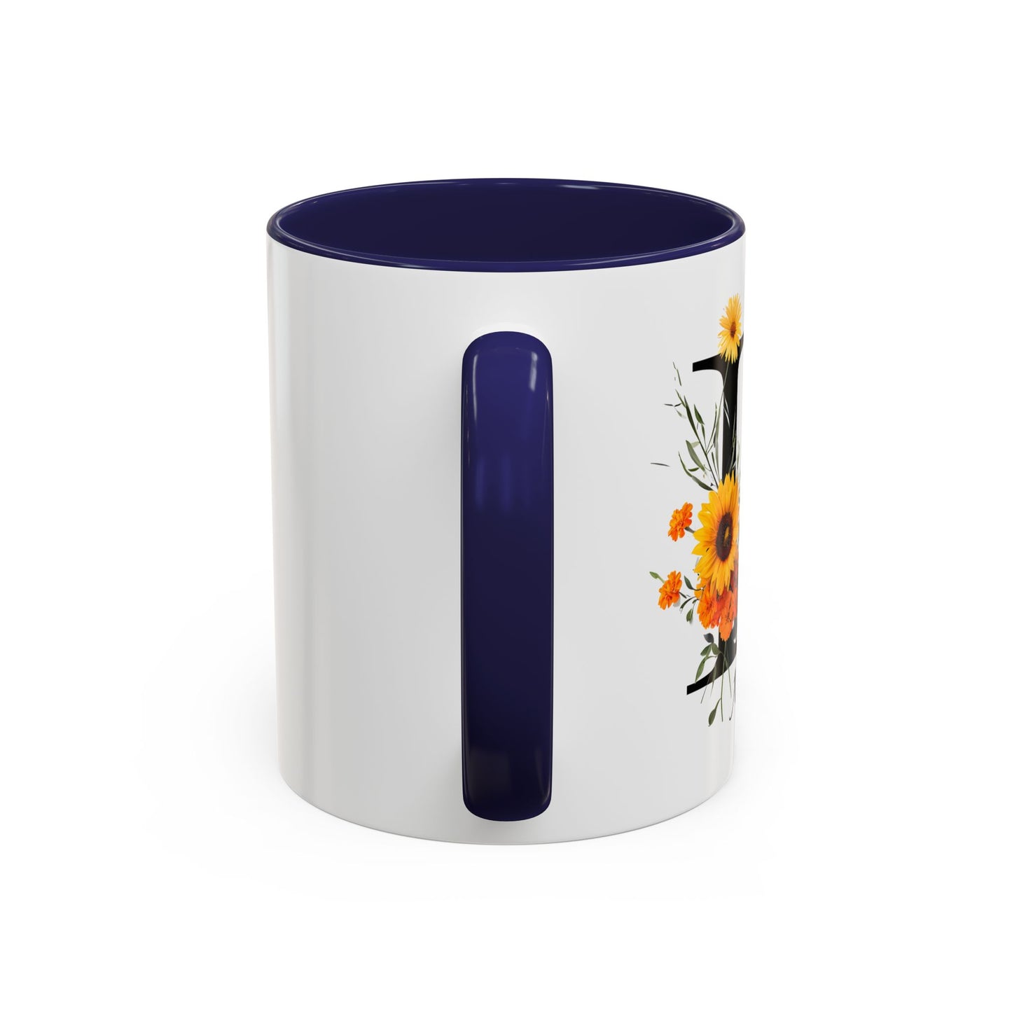 Personalized Floral Monogram - Letter L - Elegant Accent Coffee Mug – Personalized Mothers Day Gift