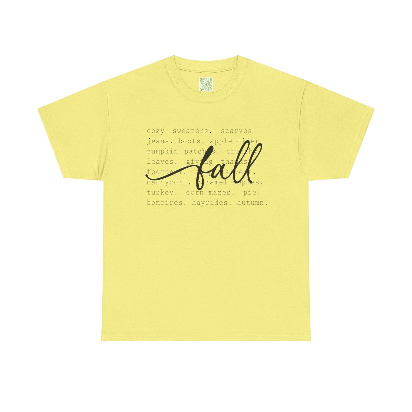 Fall Vibes Autumn Tee featuring cozy fall-themed text and graphics, perfect for autumn celebrations.