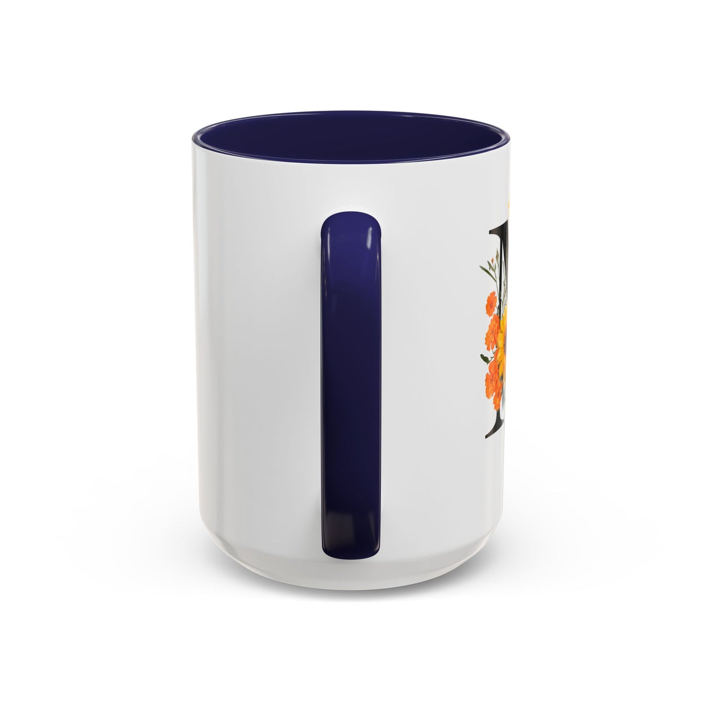 Personalized Floral Monogram - Letter M - Elegant Accent Coffee Mug – Personalized Mothers Day Gift