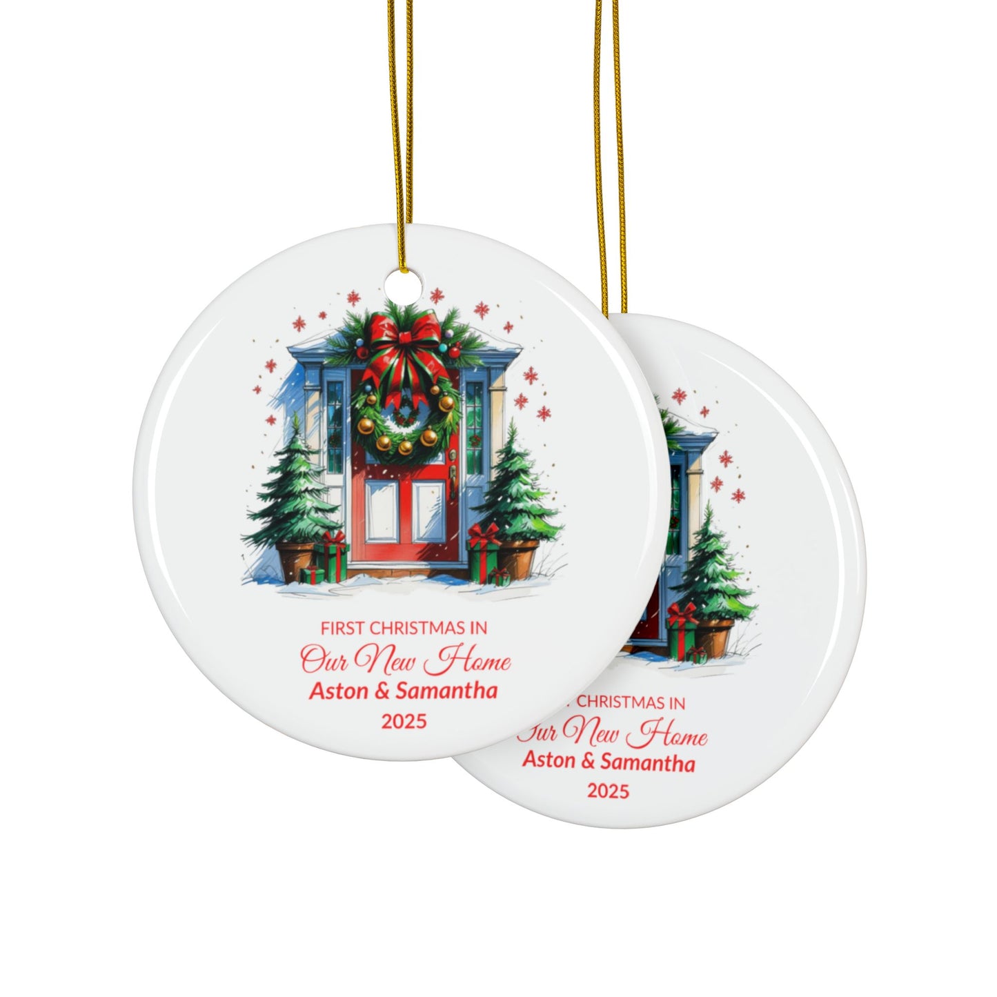 Personalized New Home Ornament – First Christmas Front Door Keepsake – Realtor Closing Gift, Our First House Holiday Decoration 2025