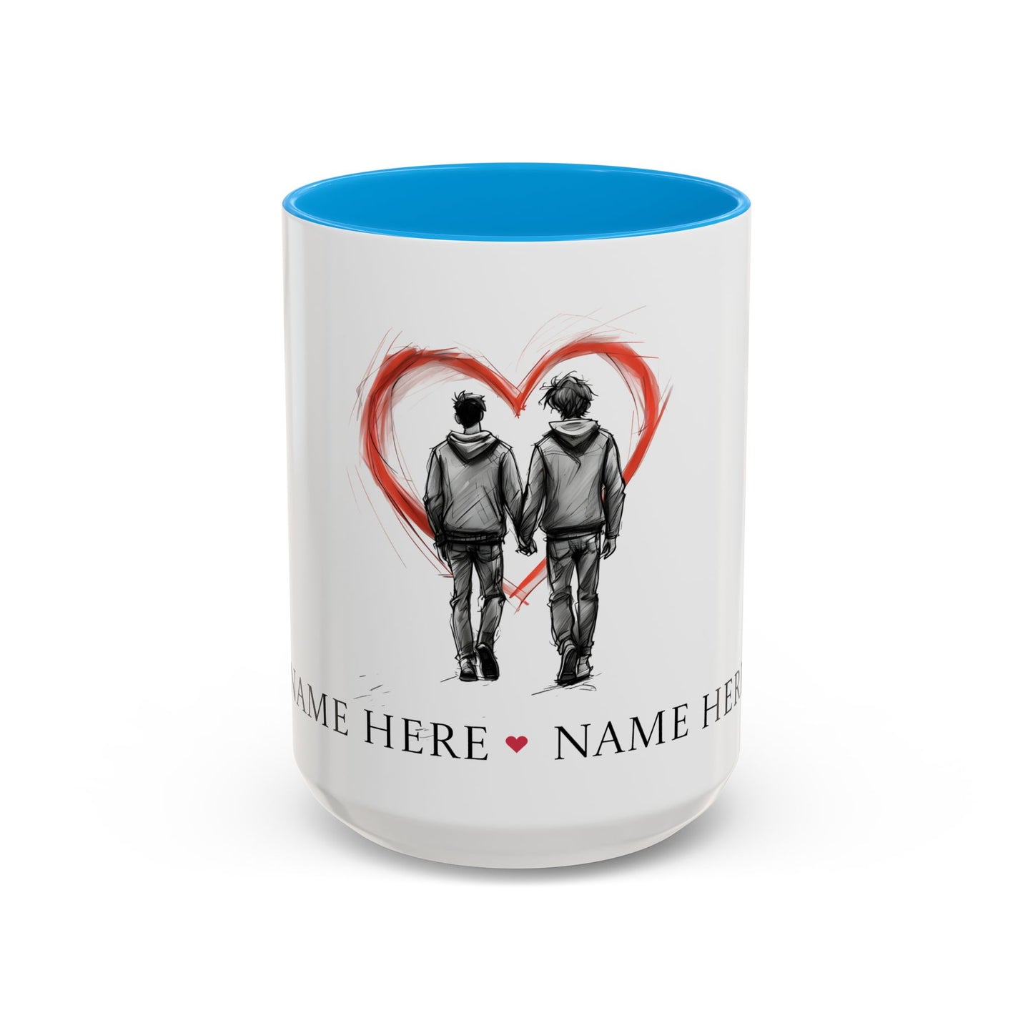 Personalized Gay Couple Coffee Mug, Custom LGBTQ Gift, Same Sex Wedding, Anniversary, Valentines Day Gift for Boyfriend or Husband