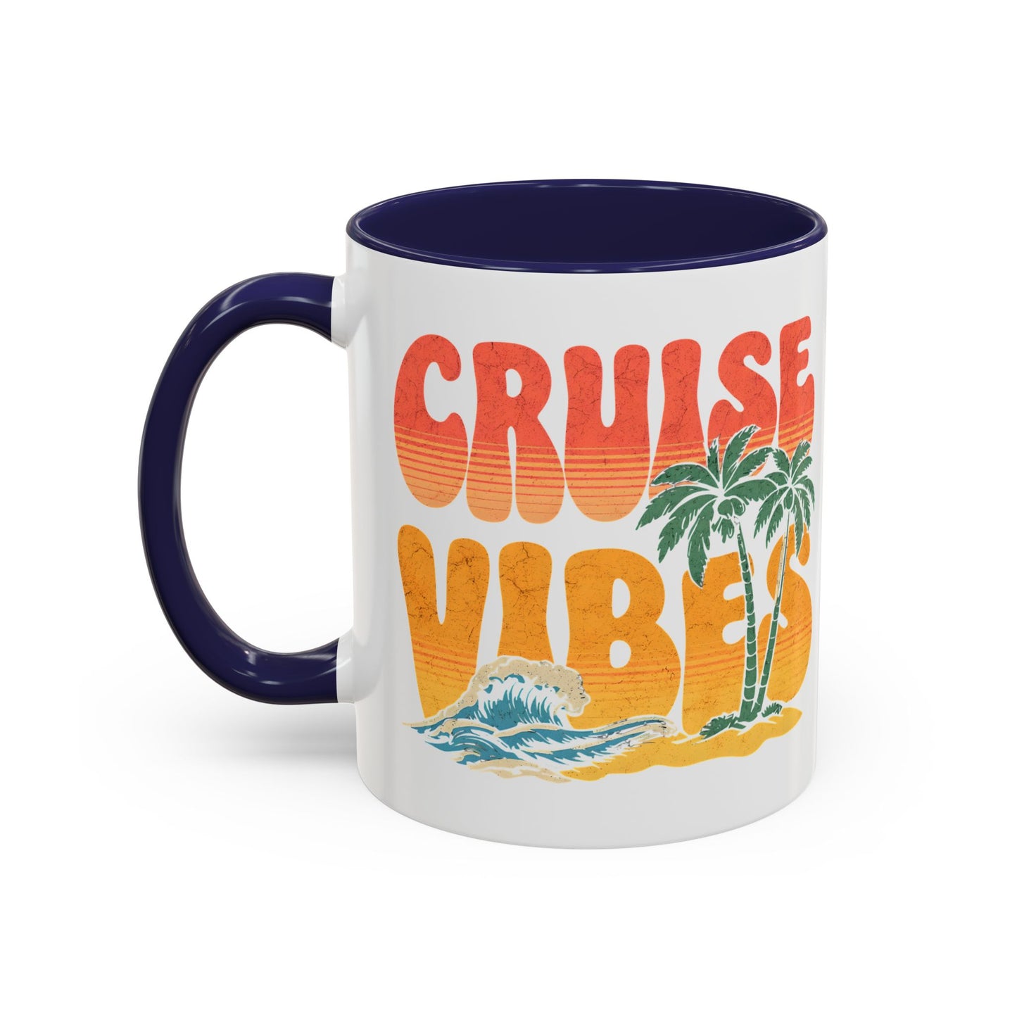 Cruise Vibes Accent Coffee Mug, Cruise Gifts, Royal Caribbean, Disney Cruise Line, Travel Mode, Birthday Cruise Mug