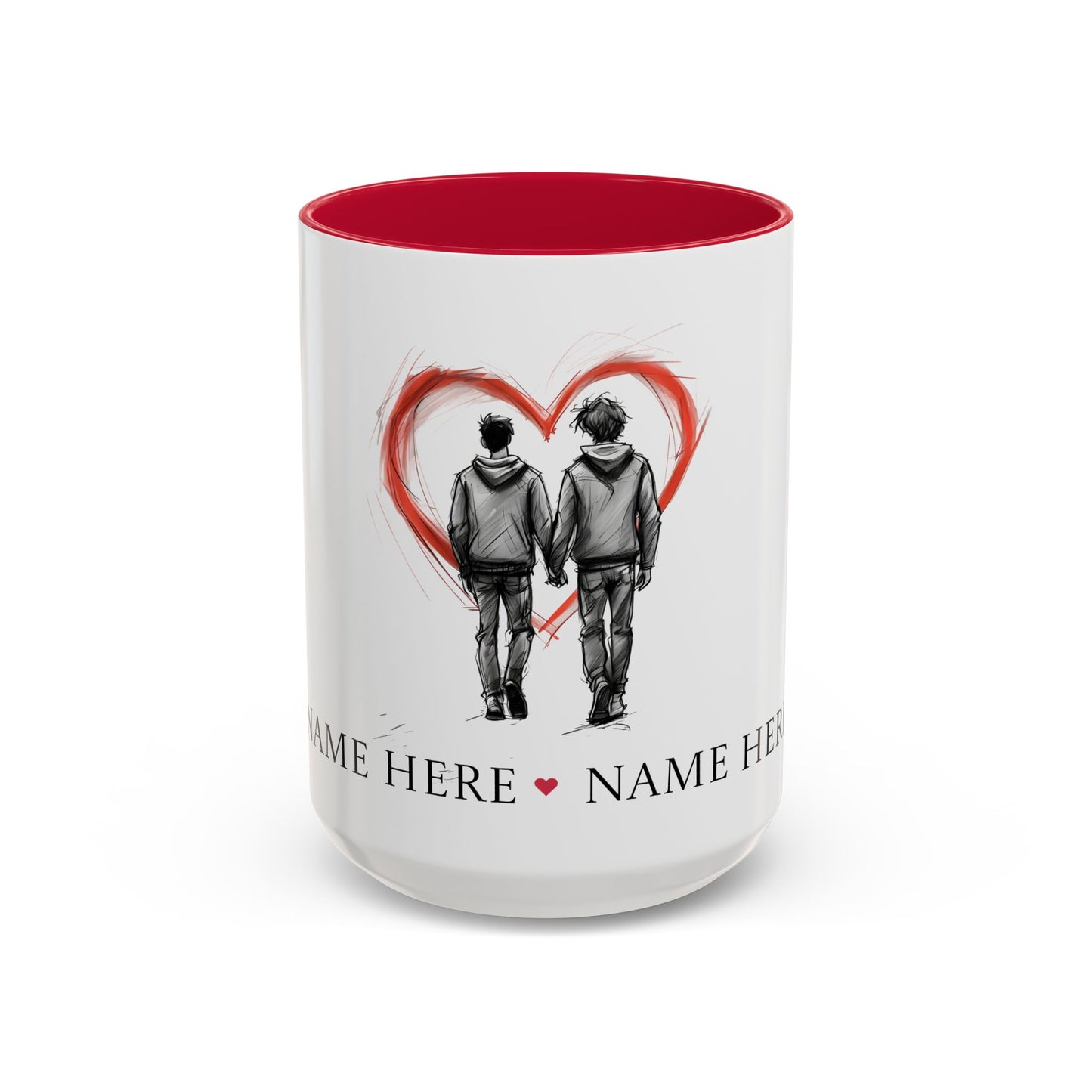 Personalized Gay Couple Coffee Mug, Custom LGBTQ Gift, Same Sex Wedding, Anniversary, Valentines Day Gift for Boyfriend or Husband