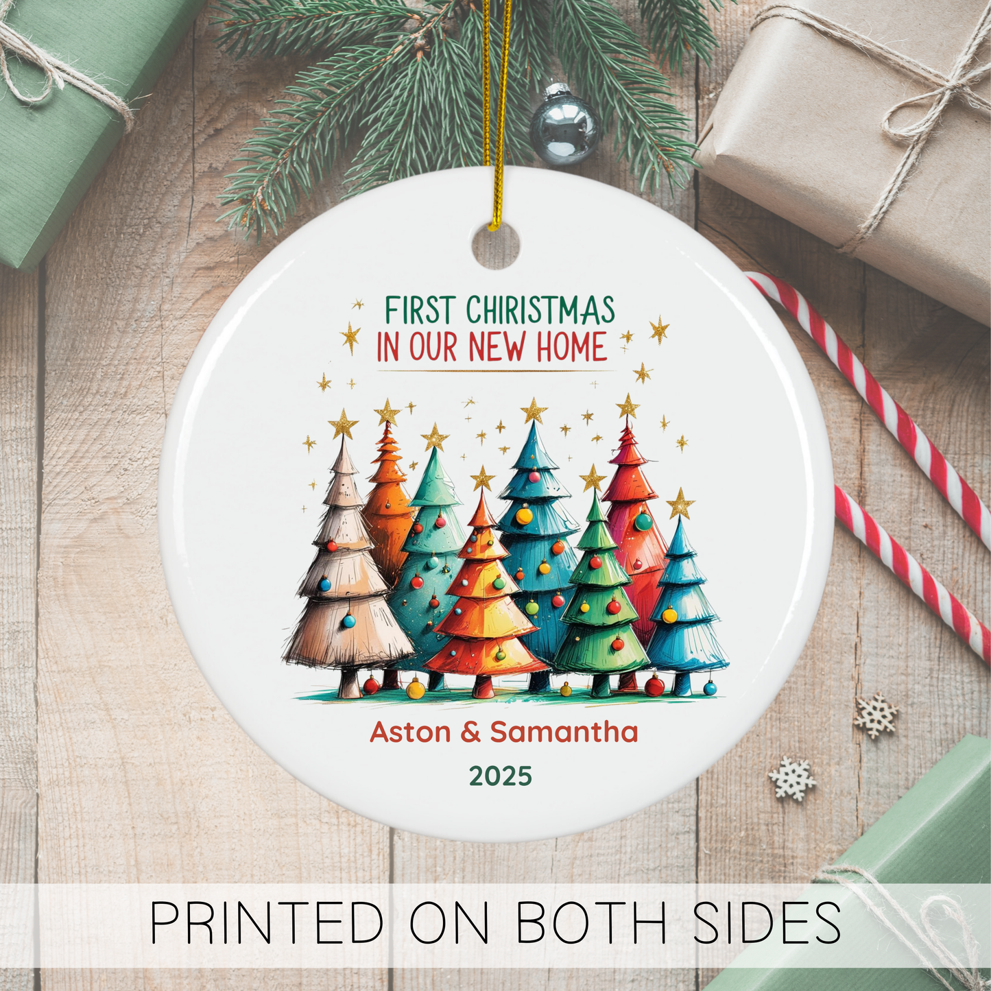 New Home Ornament, Personalized First Christmas Keepsake, Realtor Closing Gift, Our First House Holiday Decoration 2025