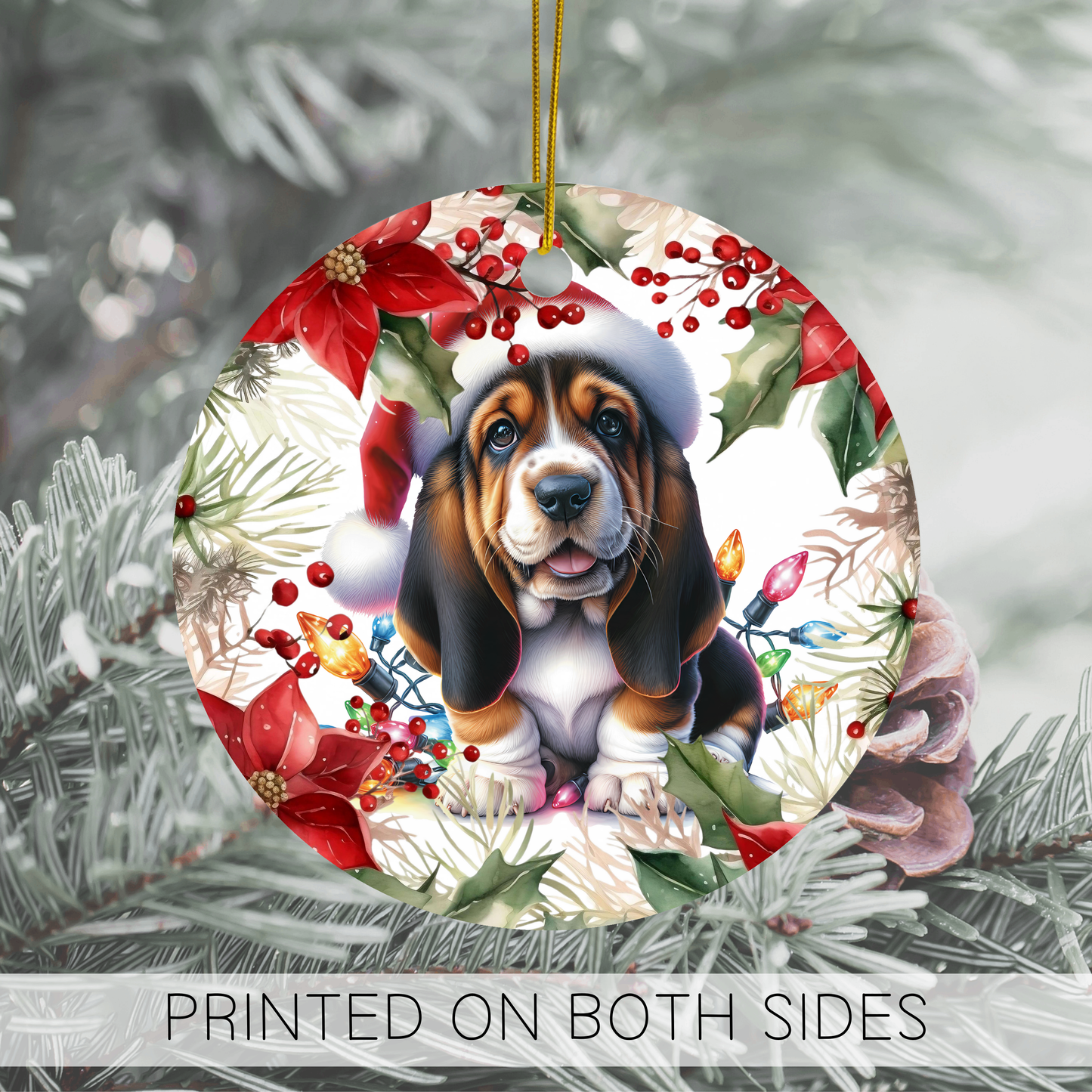Basset Hound holiday ornaments, Funny Basset Hound, Basset Hound Gifts
