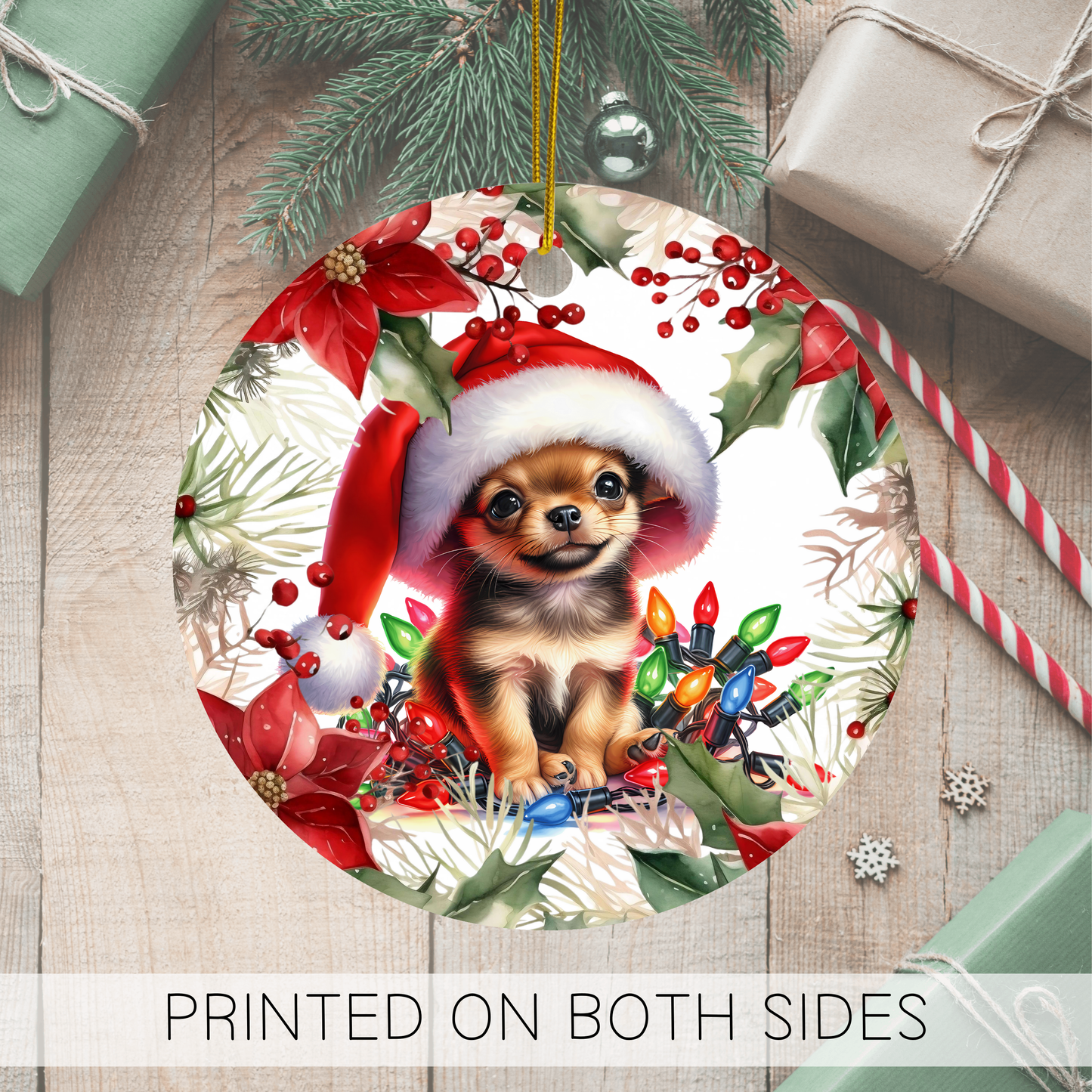 Chihuahua Holiday Ornament, Chihuahua Art, Chihuahua Dog Decor, Dia De Los Muertos Chihuahua, Veterinarian Gift