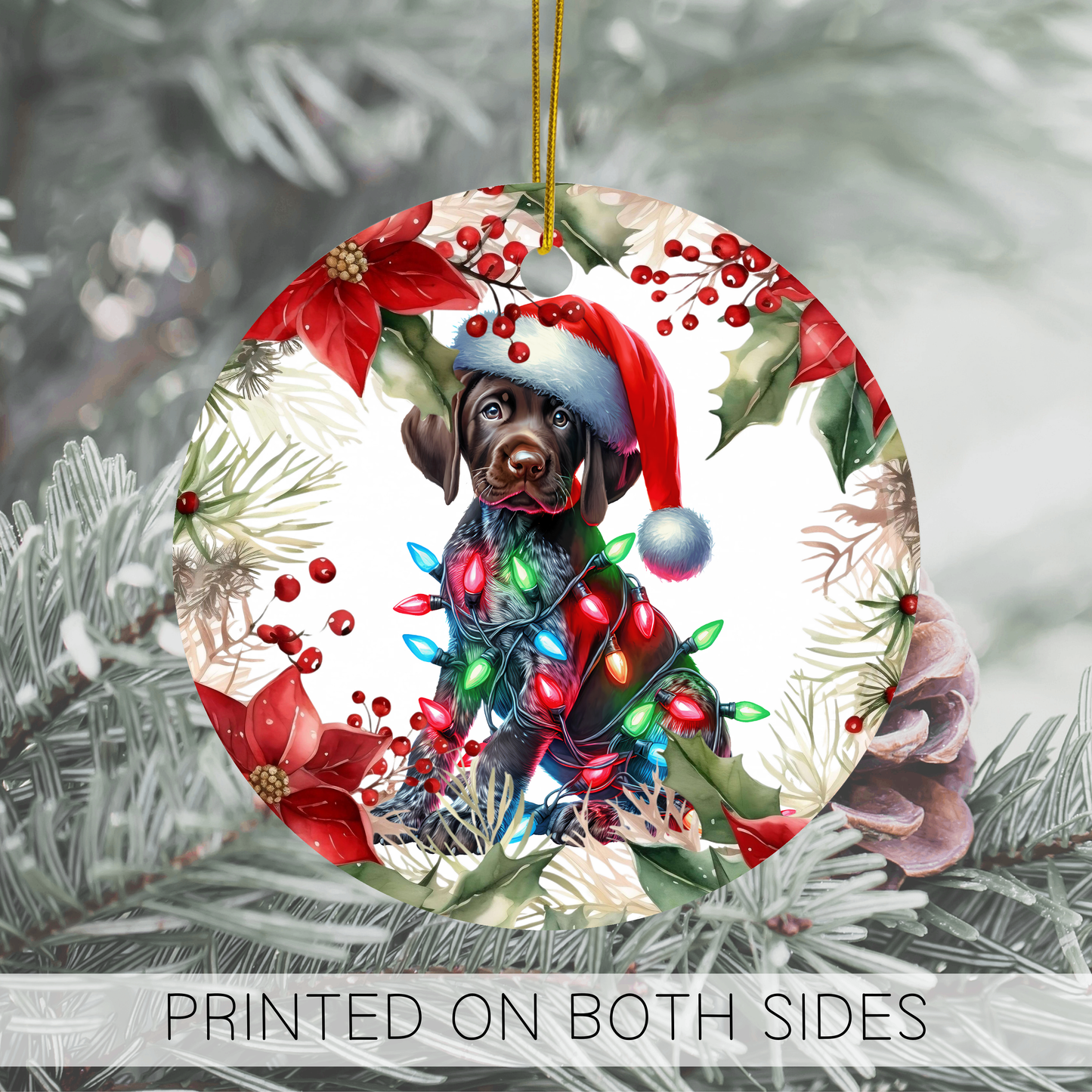 German Shorthair Pointer Holiday Ornament, Dog Ornament, Dog Dad Gift, Christmas Gift Him, Dog Mom Gift