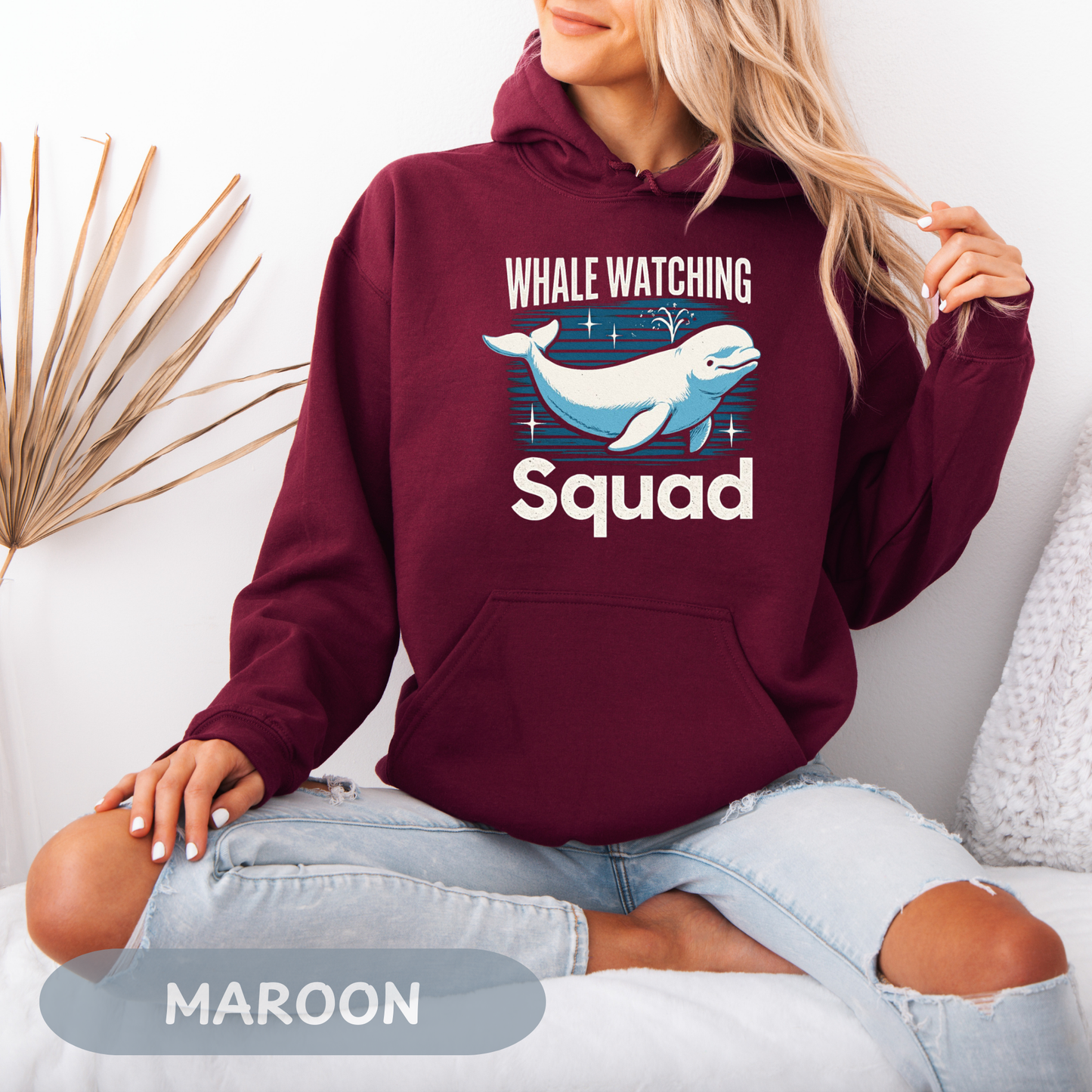 Whale Watching Squad Hoodie, Blue Whale Shirt, Beluga Whale, Maui Excursion, Alaskan Cruise, Whale Gift