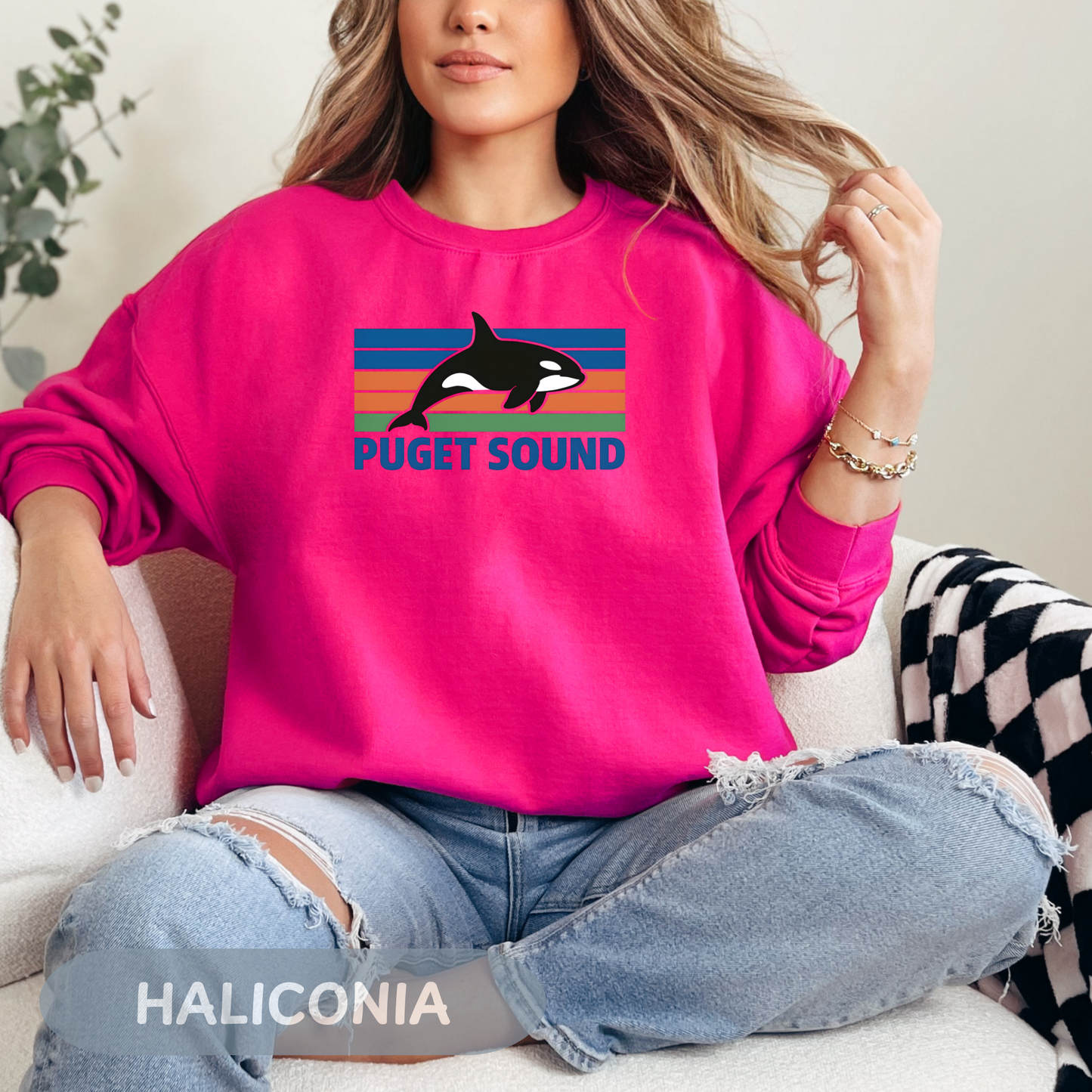 Puget Sound Orca Whale Crewneck Sweatshirt, Orca Whale Shirt, Whale Sweatshirt, Orca Shirts, Whale Gift