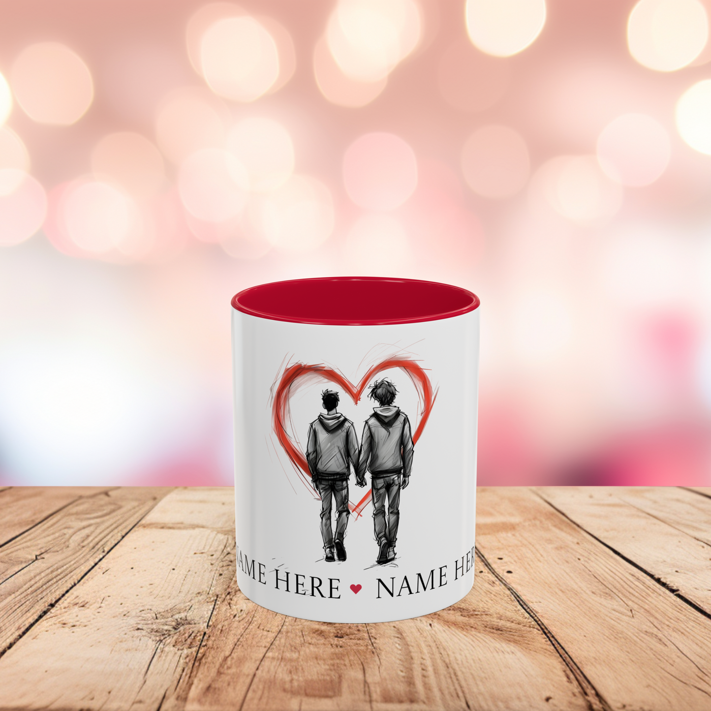 Personalized Gay Couple Coffee Mug, Custom LGBTQ Gift, Same Sex Wedding, Anniversary, Valentines Day Gift for Boyfriend or Husband
