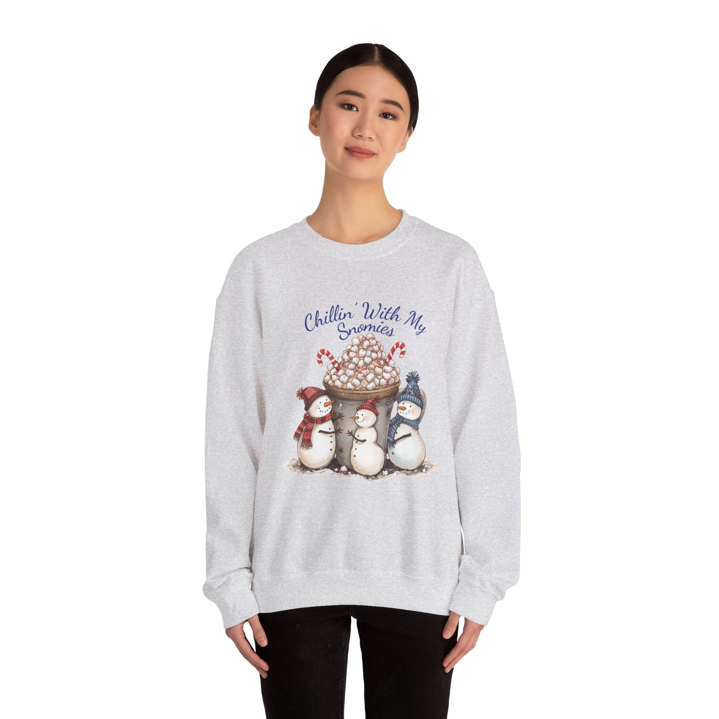 Chillin with my Snomies Sweatshirt, Snowman Apparel, Funny Snowman Shirt, Cute Snowman, Let It Snow, Snowman Lover Gift