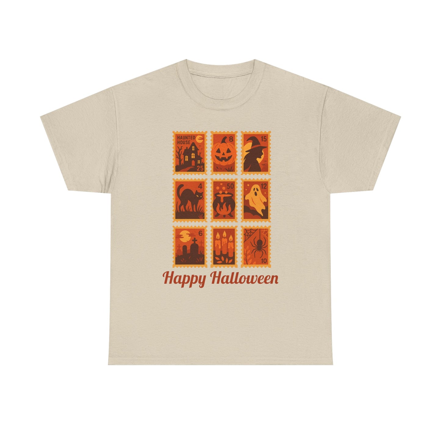 Halloween Postage Stamp Tee, Halloween Stamps Shirt, Stamp T-shirt, Spooky Halloween Tshirt, Gift For Her, Fall Fashion