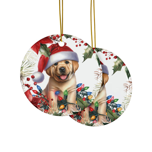 Personalized Labrador Ceramic Ornament, New Puppy Gift, Dog Ornament, Golden Labrador, Yellow Labrador, Labrador Gift
