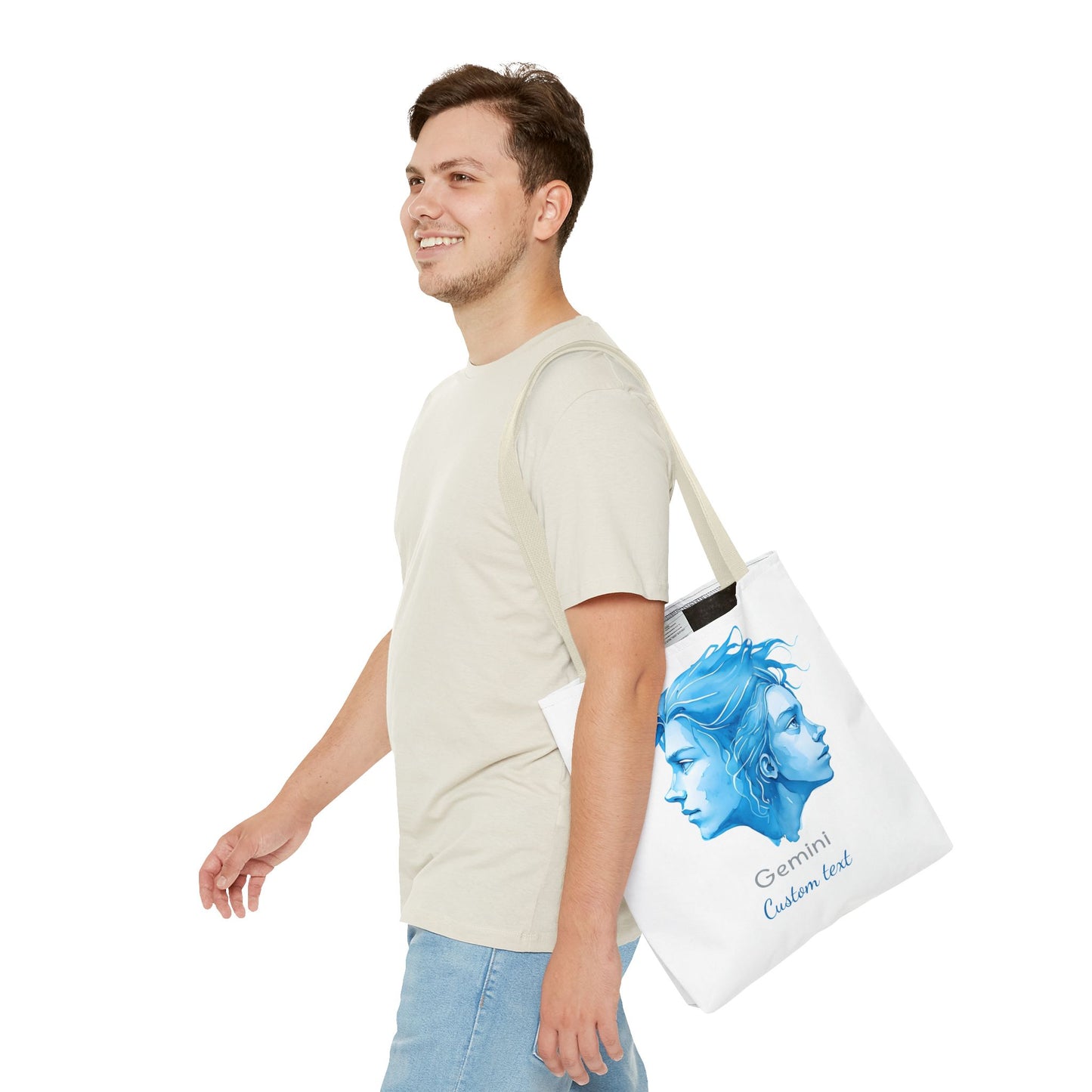 Gemini Zodiac Personalized Tote Bag, Astrology Lover Gift, Artistic Tote Bag, Gemini Birthday Gift, Trendy Tote